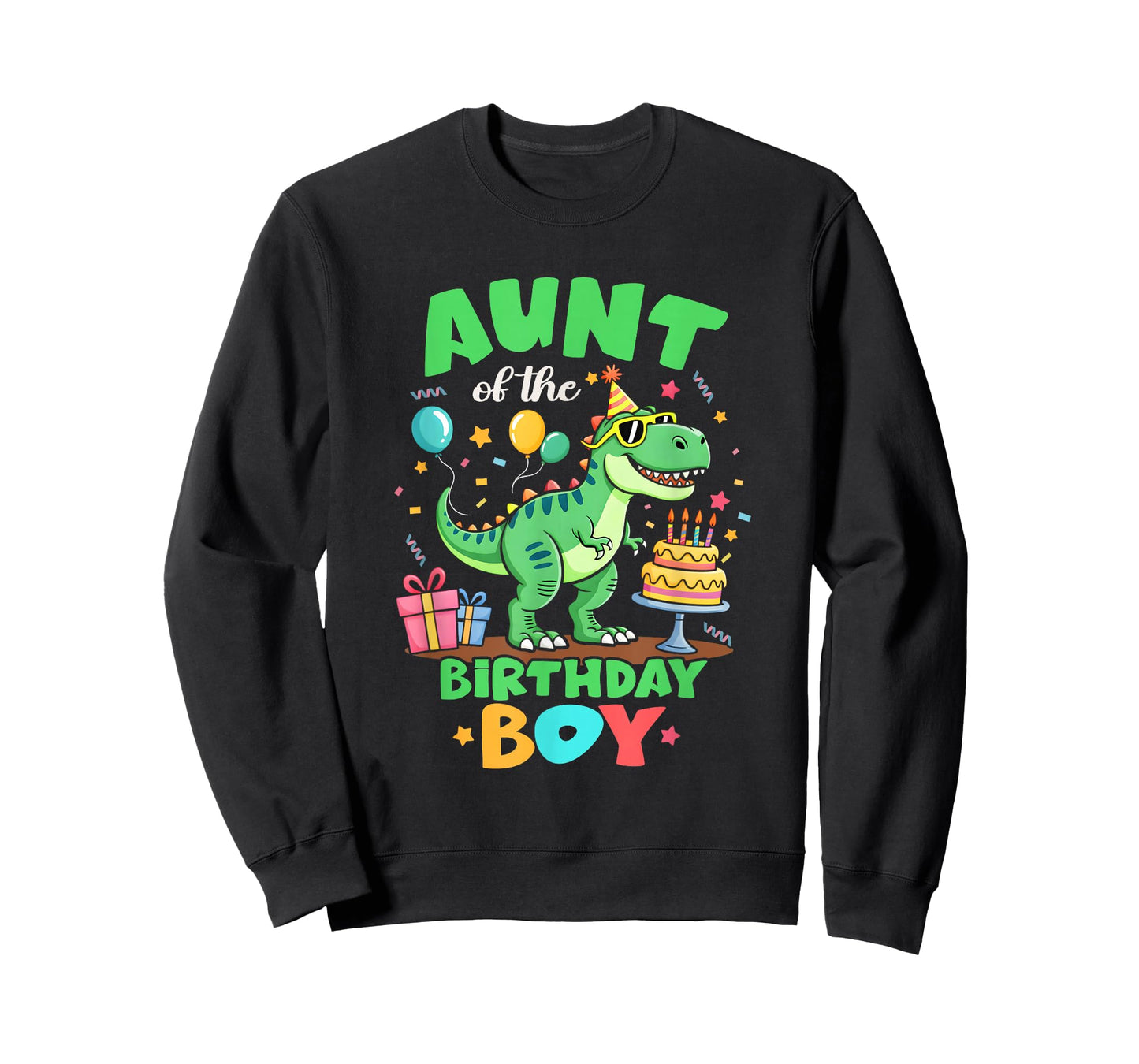 Aunt of The Birthday Boy T Rex Dinosaur Family Party T-Shirt