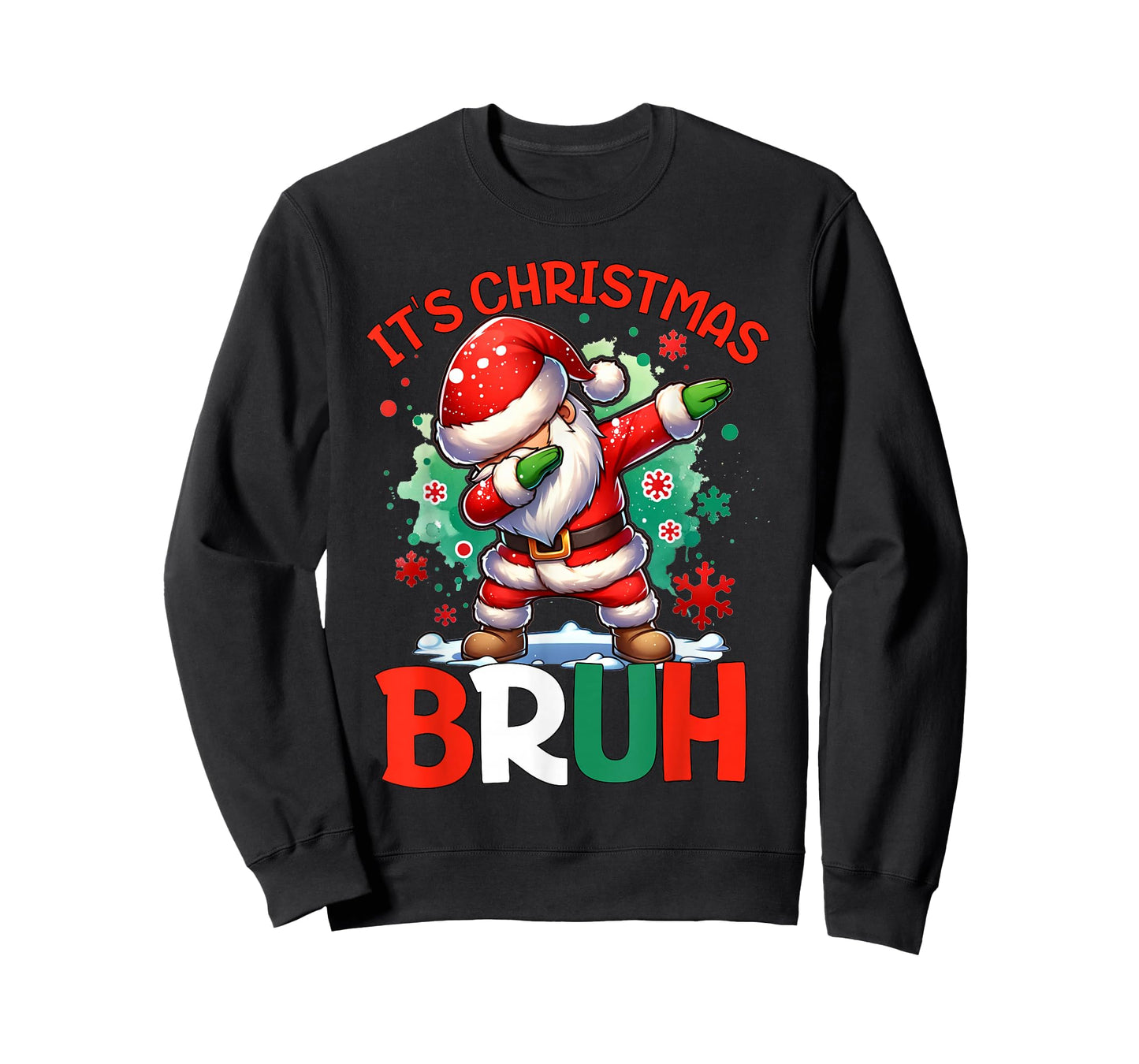 Bruh Dabbing Funny Christmas Holiday Santa Claus Xmas Boys T-Shirt