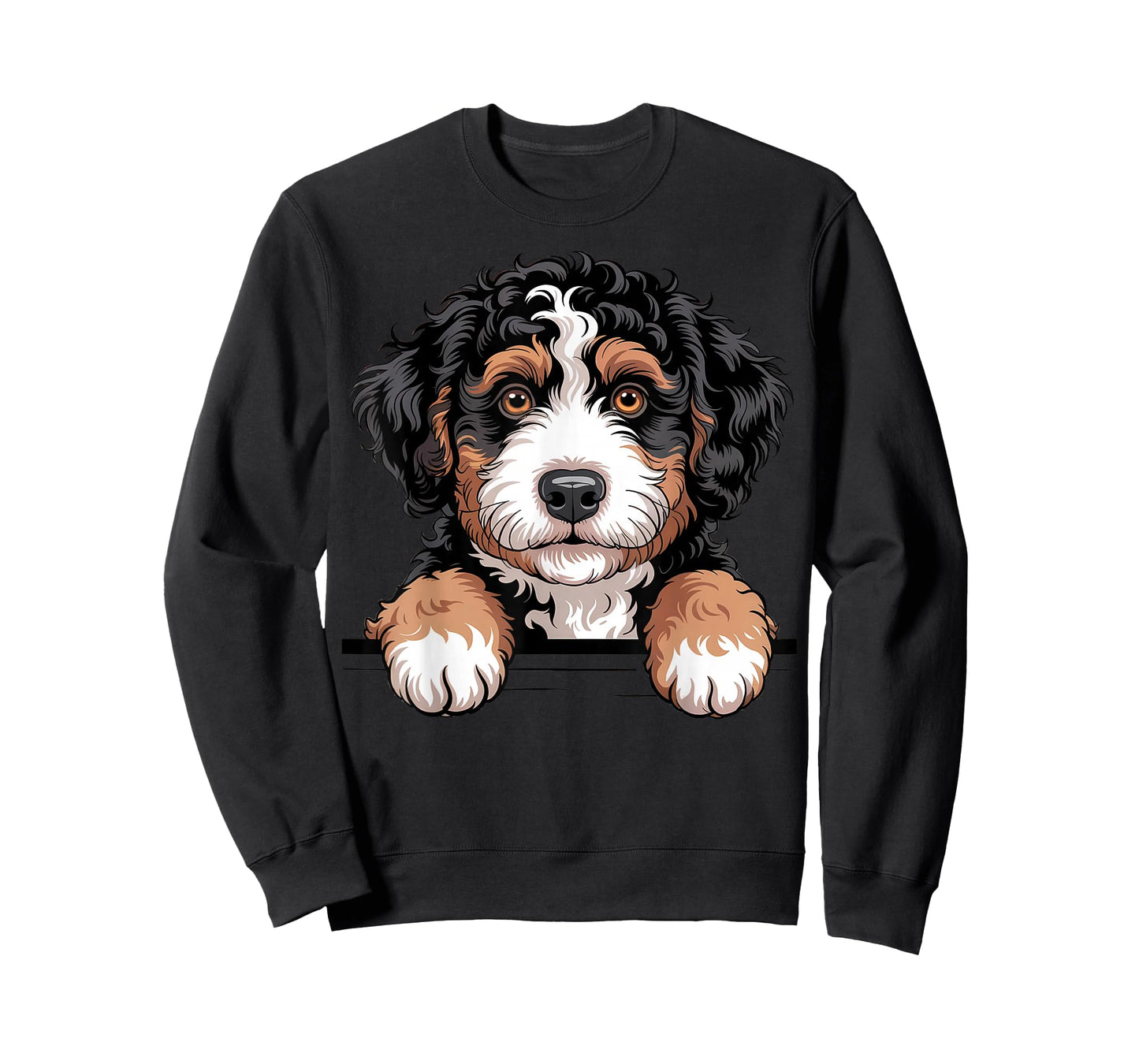 Bernedoodle Funny Peeking Pocket Berner Doodle Dog Lover T-Shirt