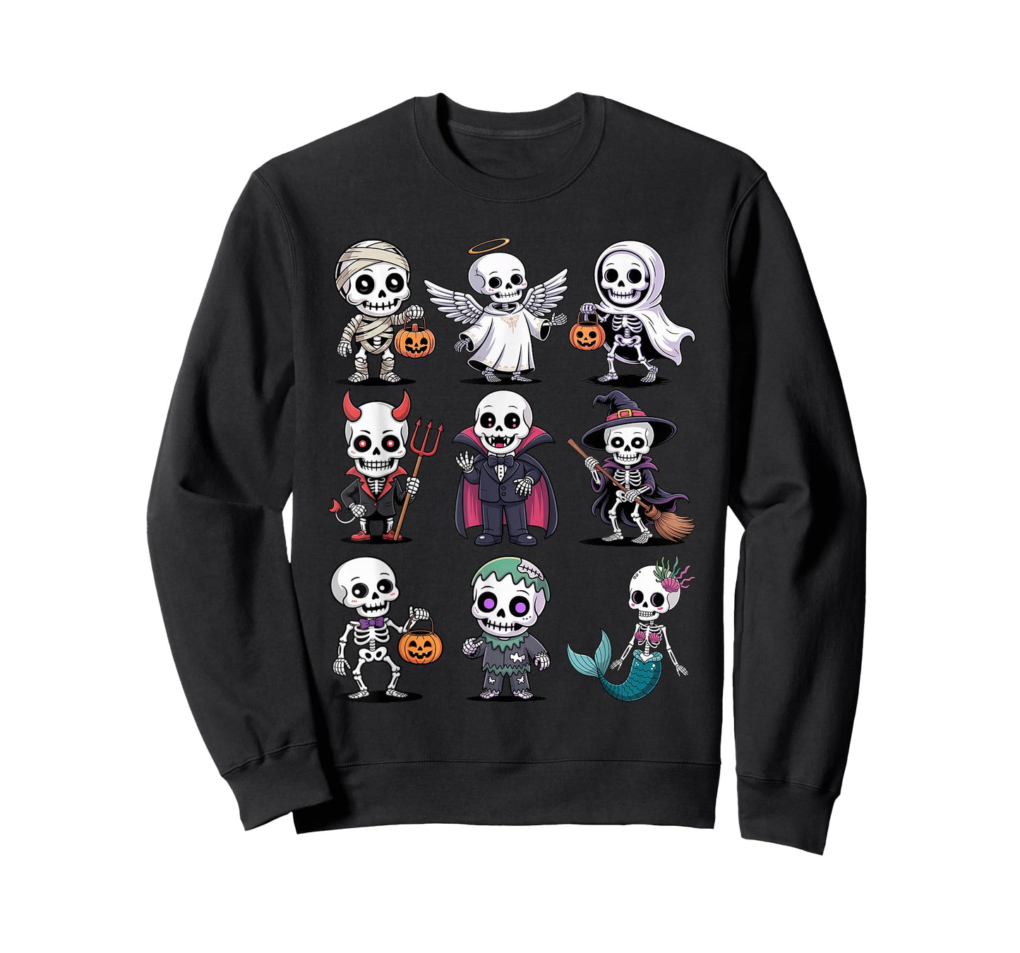 Halloween Skeleton T-Shirt - Cute Spooky Costume Group T-Shirt