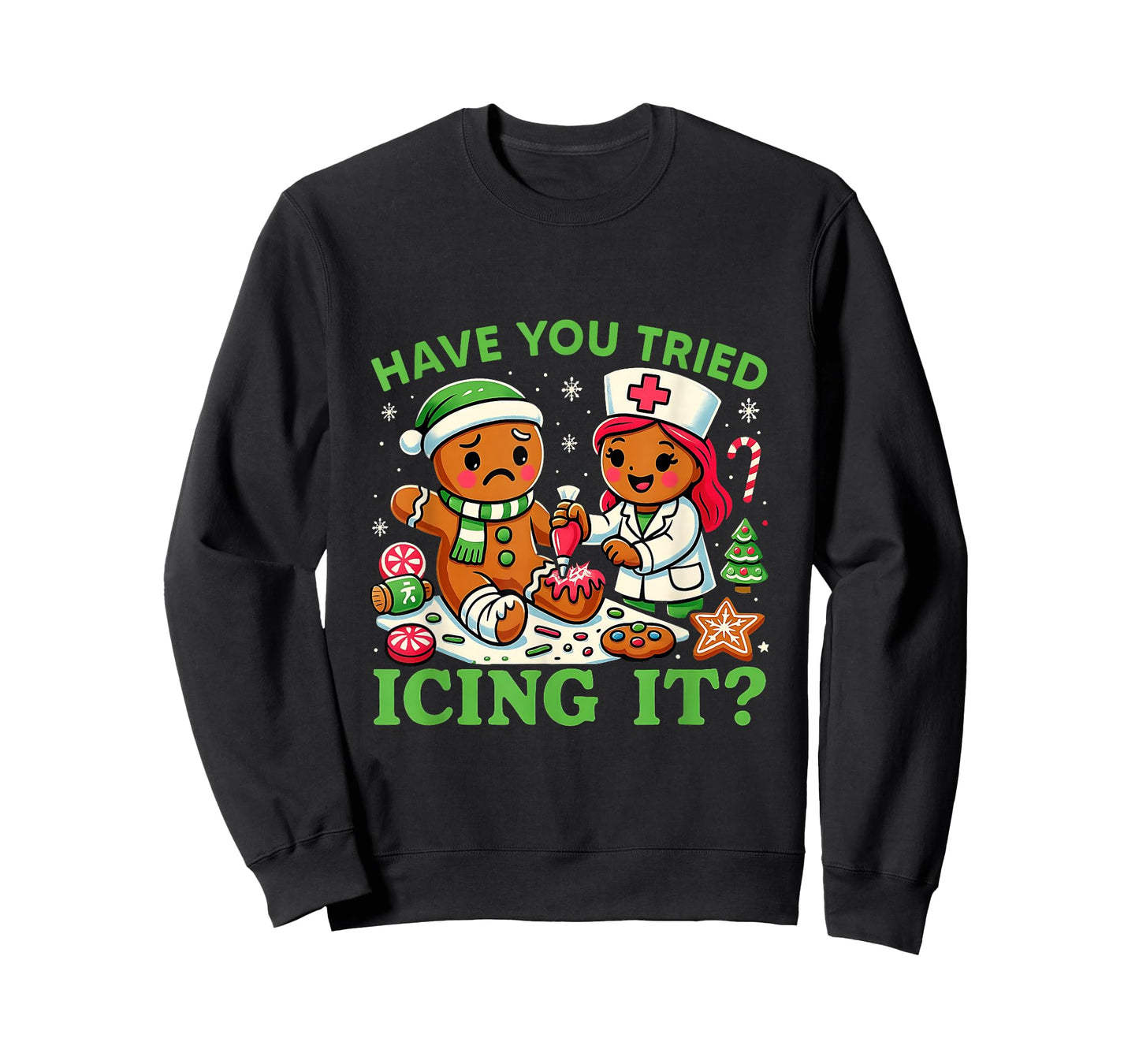 Have You Tried Icing It Christmas Gingerbread ICU Nurse T-Shirt