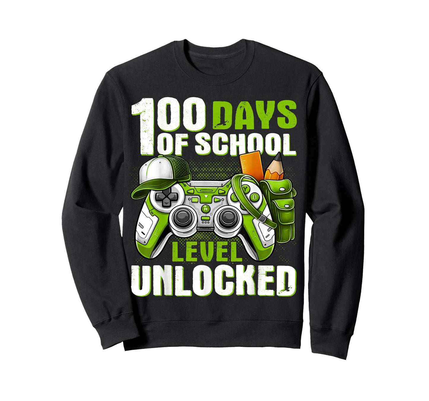 Level 100 Days of School Unlocked Gamer Video Games Boy Kids T-Shirt