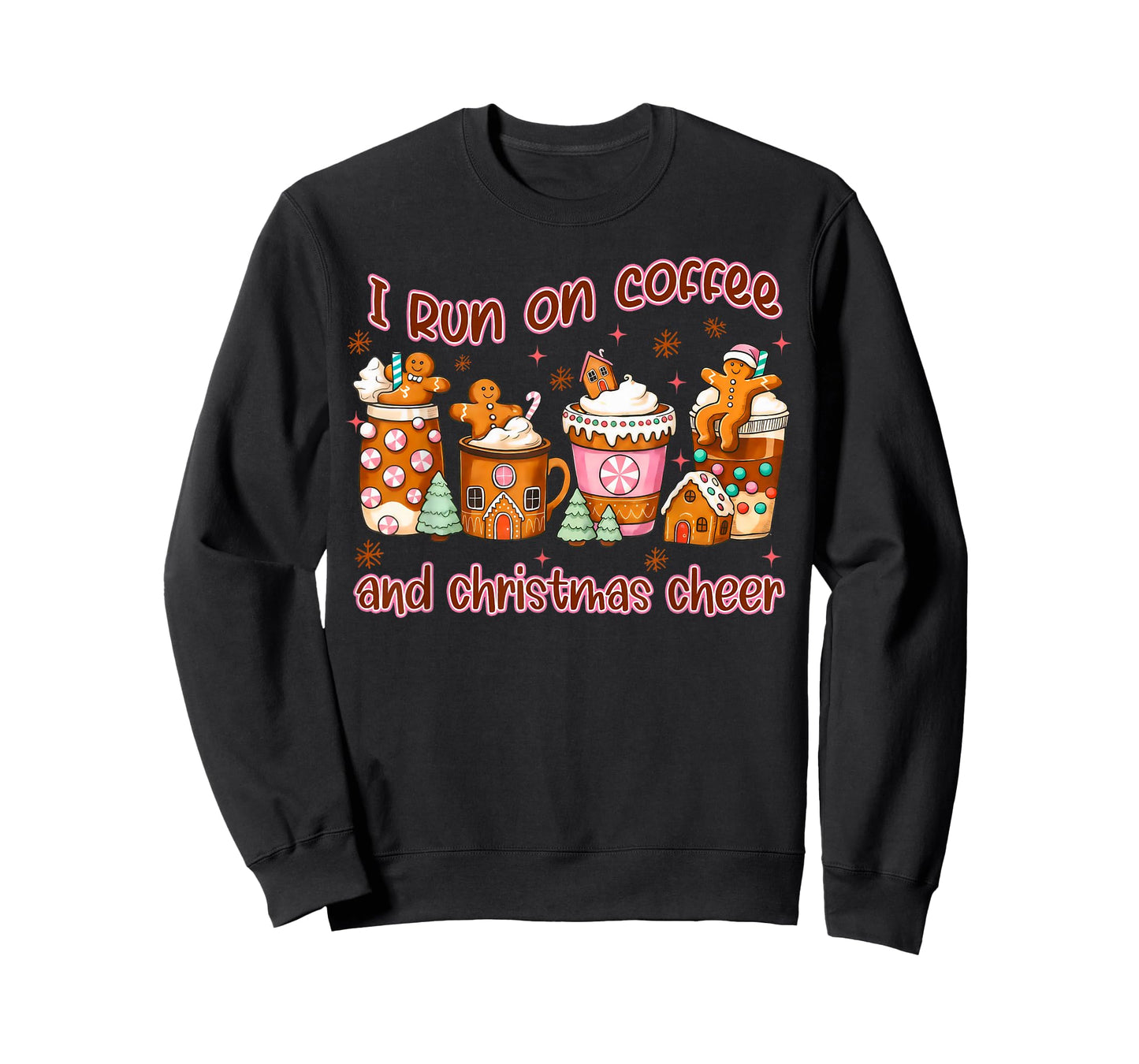 I Run On Coffee and Christmas Family Matching Gingerbread T-Shirt