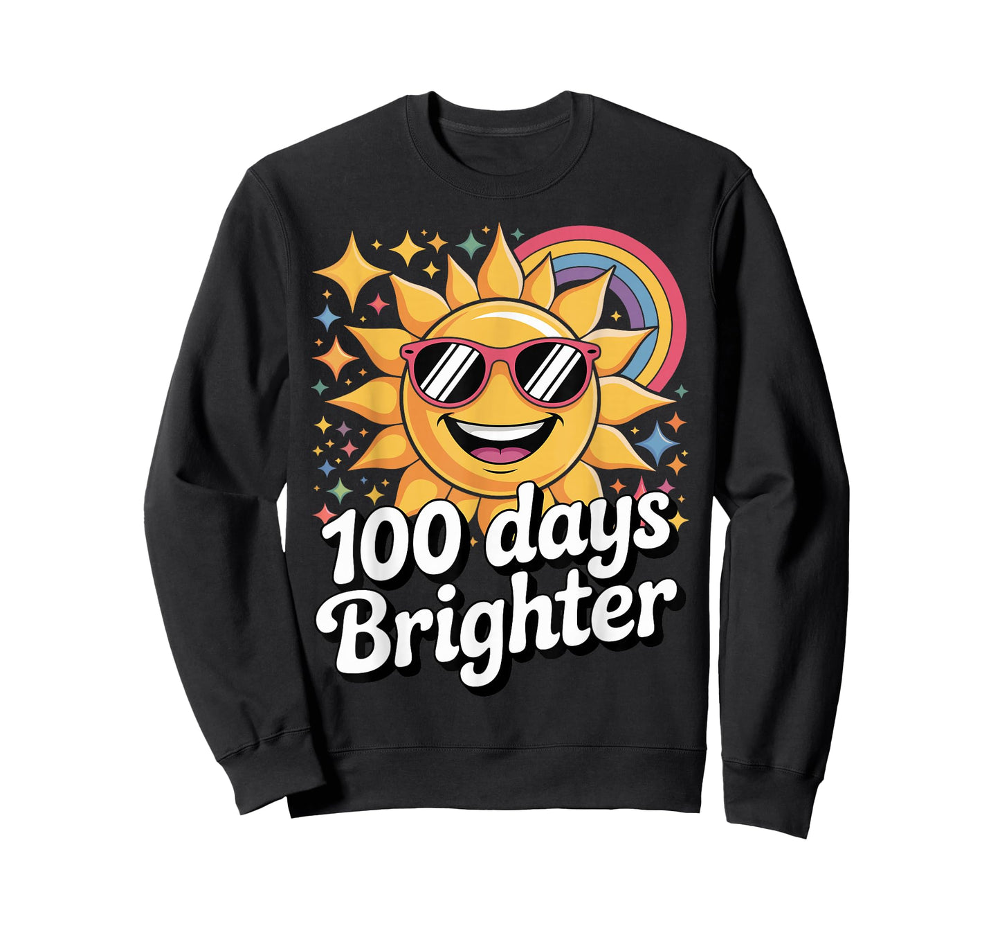 100 Days Brighter Cute Rainbow Sunshine School Design T-Shirt