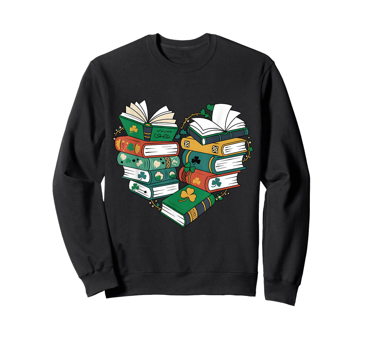 Book Lover Heart Shape Reading Librarian St Patrick Day T-Shirt