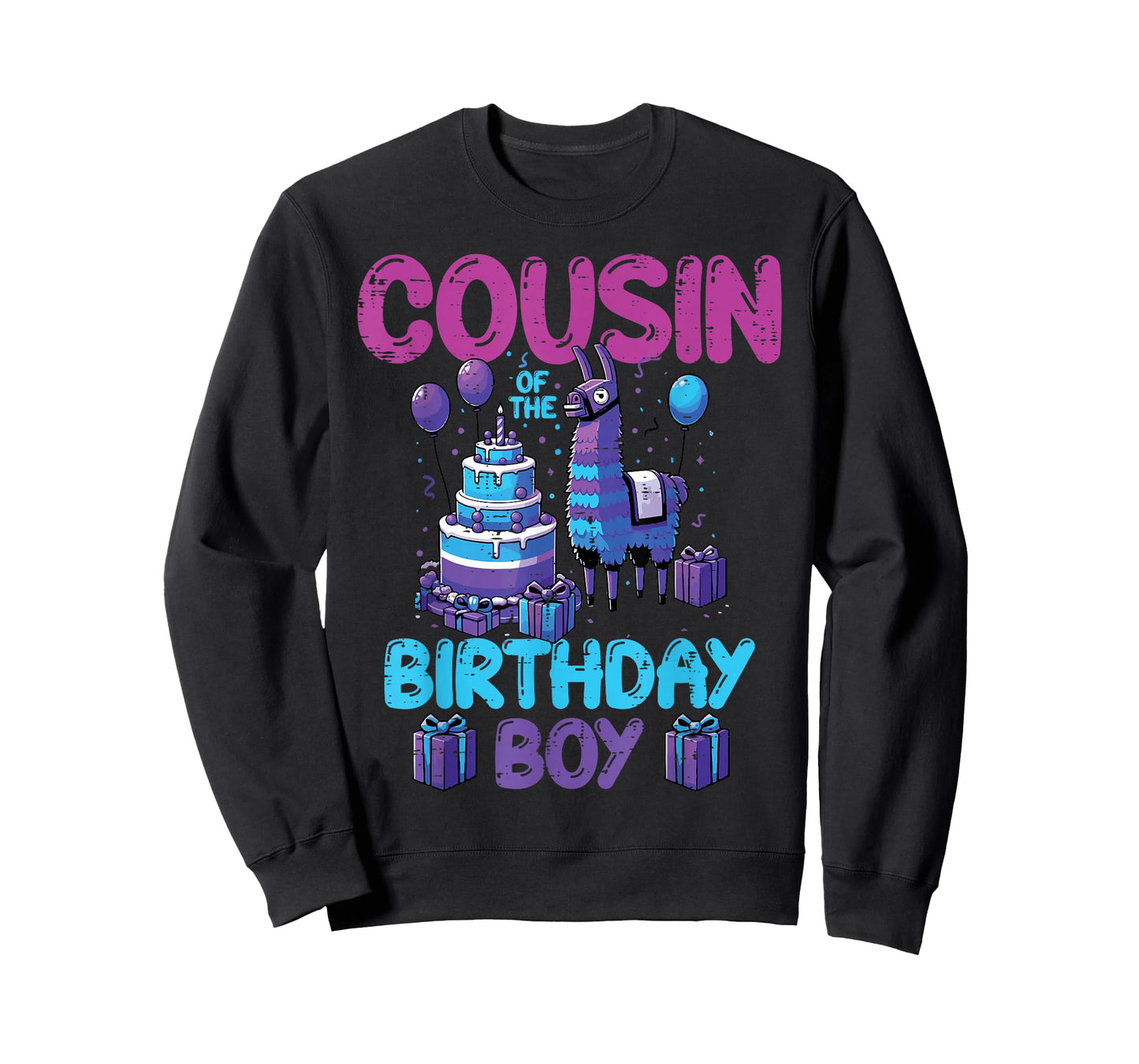 Cousin Birthday Boy Llama Pinata Bday Party Boys Girls Kid T-Shirt