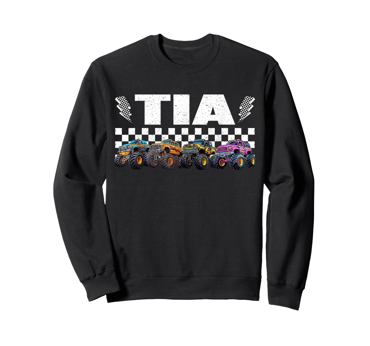 Tia Retro Monster Truck Family Crew Birthday Matching T-Shirt