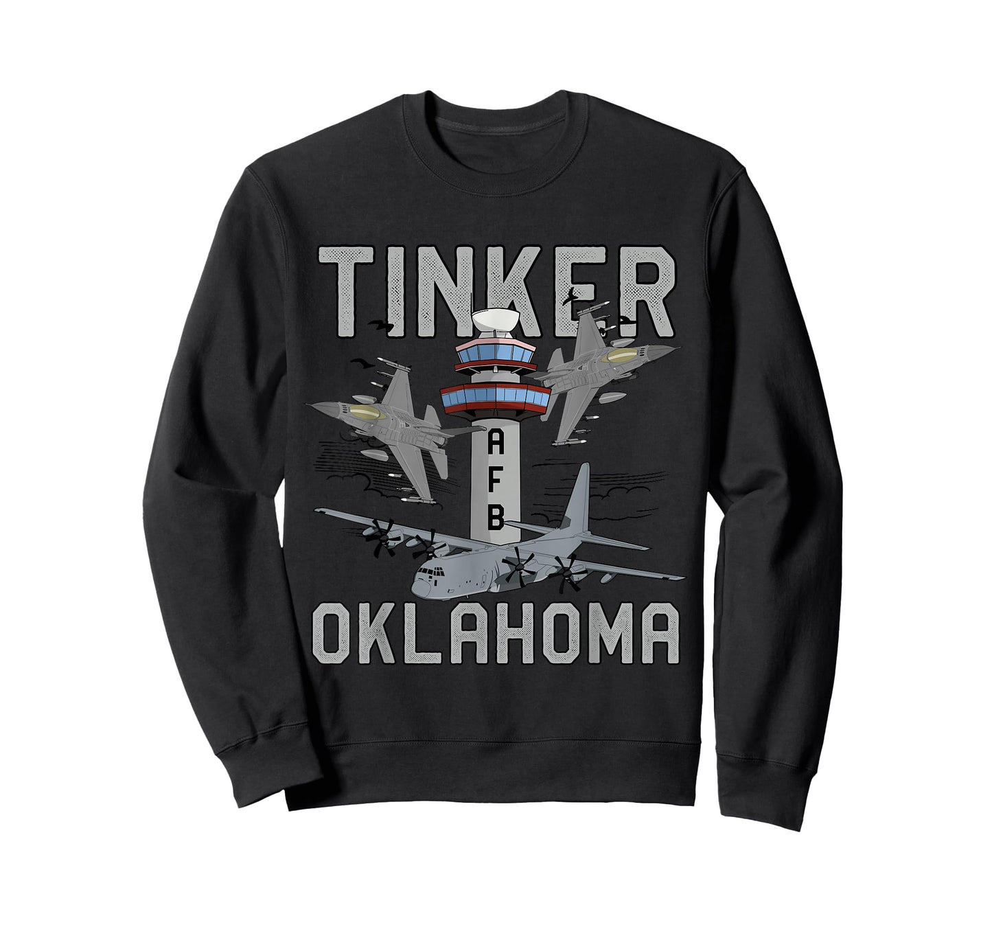 Tinker AFB Oklahoma Air Force Base Fighter Jets Vintage Tee T-Shirt