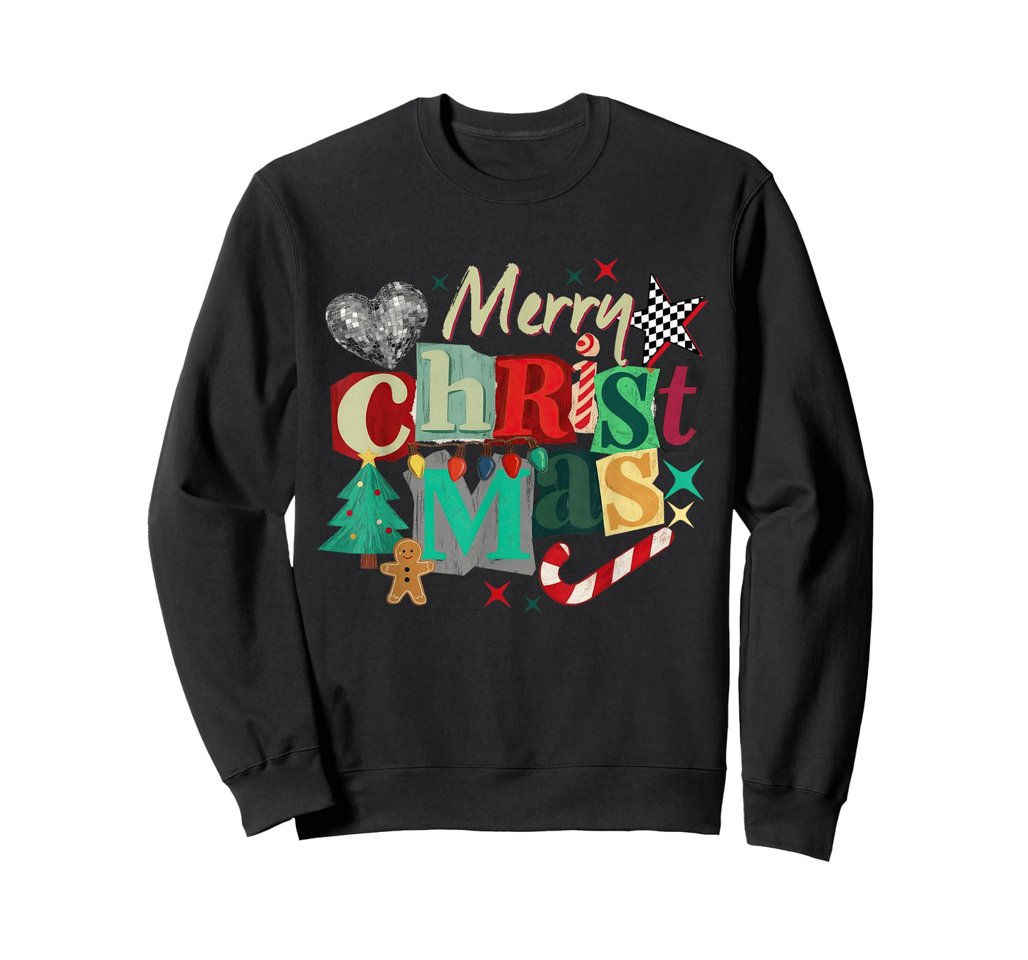 Merry Christmas Tree Gingerbread Man Candy Cane Xmas Holiday T-Shirt