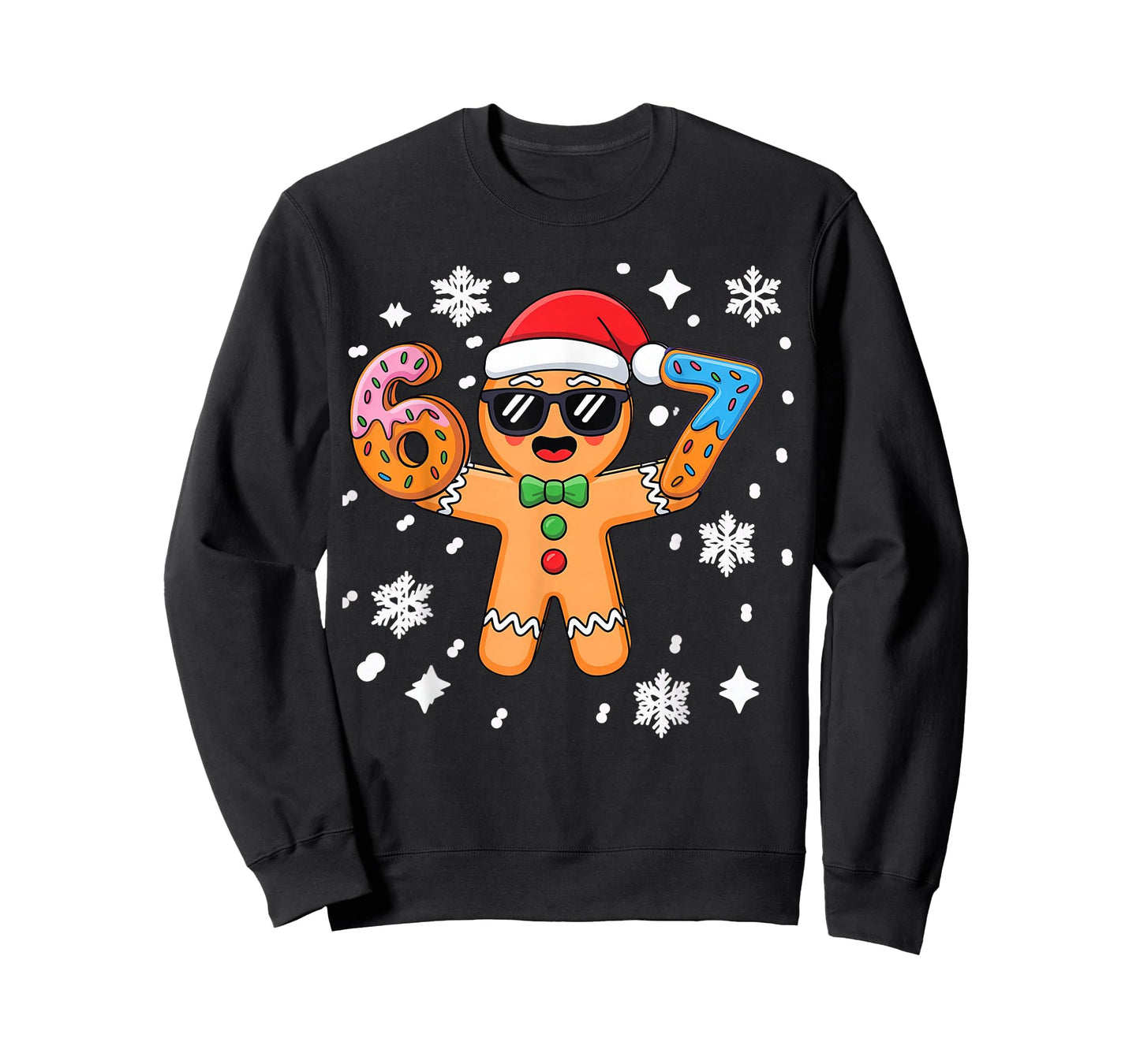 Gingerbread Six Seven 67 Ice Cream Drip Christmas Boys T-Shirt