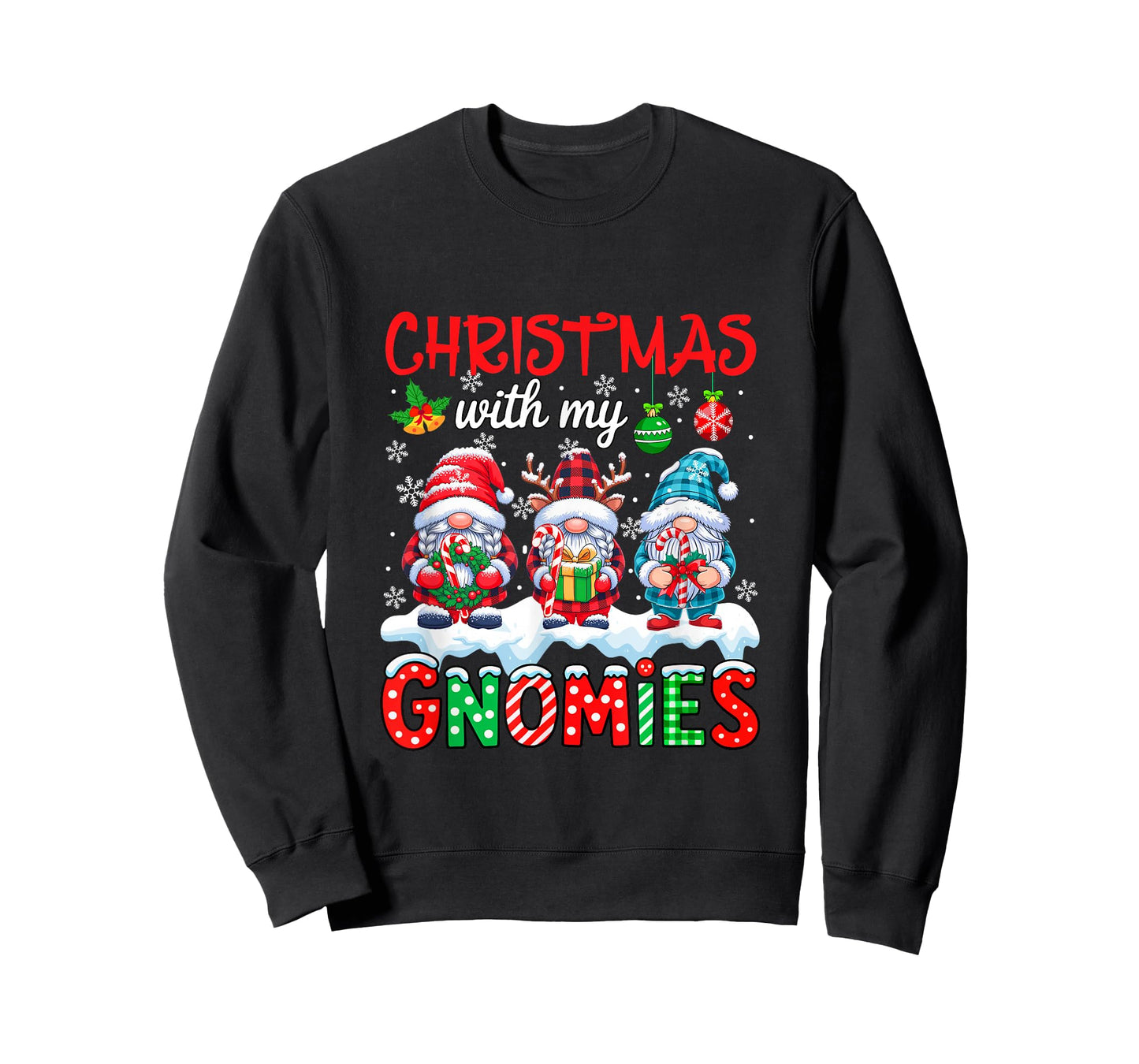 Christmas with My Gnomies Three Gnomes Candy Canes Xmas Box T-Shirt