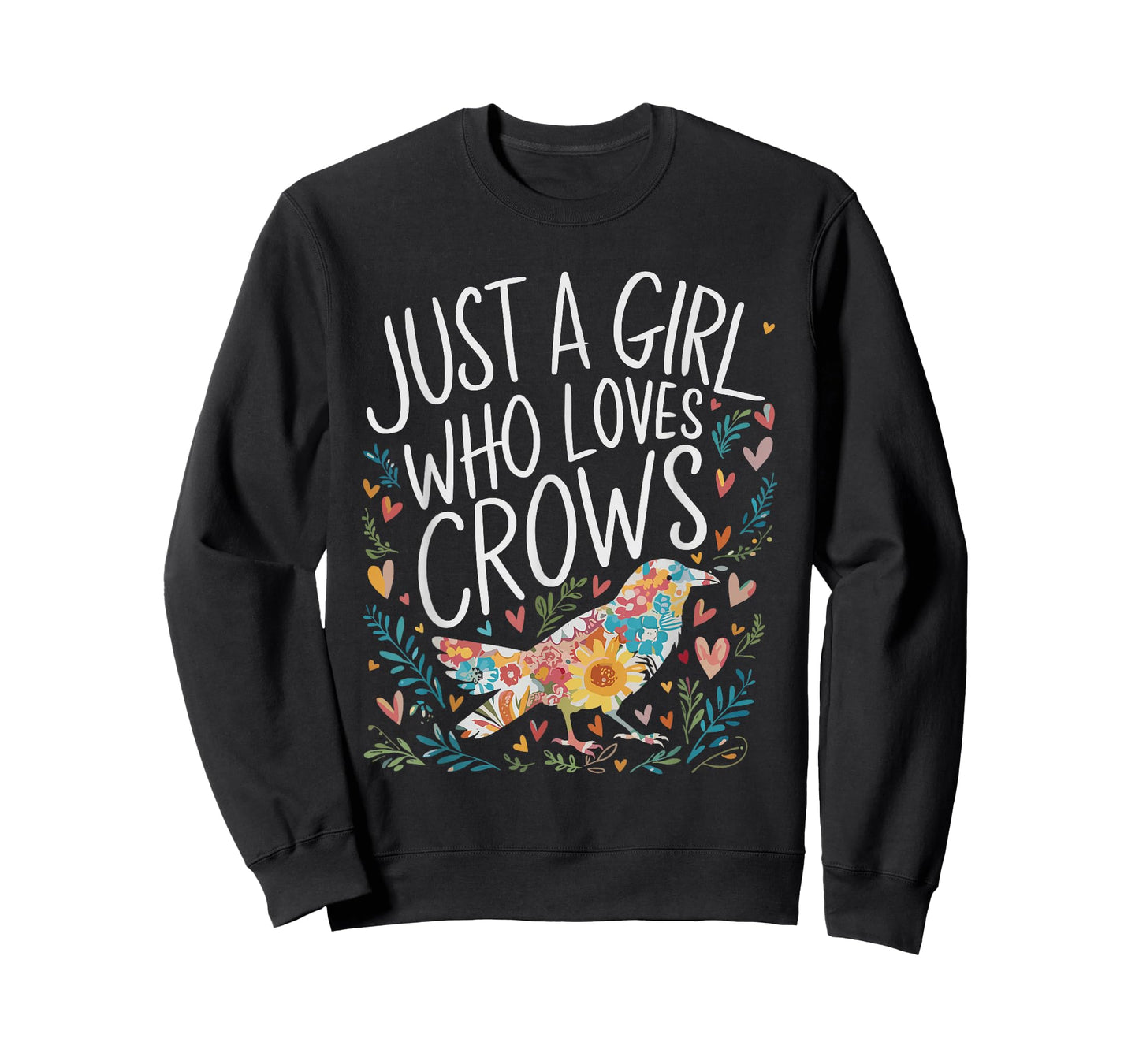 Cute Just A Girl Who Loves Crows Men Women Girls T-Shirt