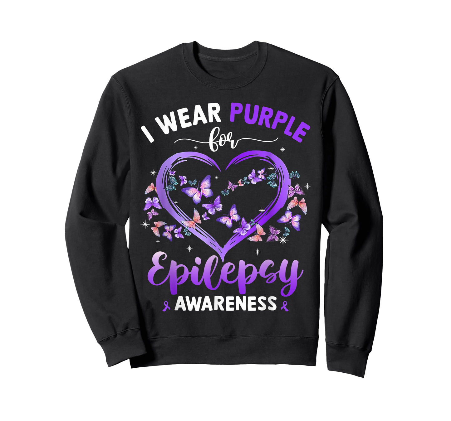 I Wear Purple for Epilepsy Awareness Month Heart Warrior T-Shirt