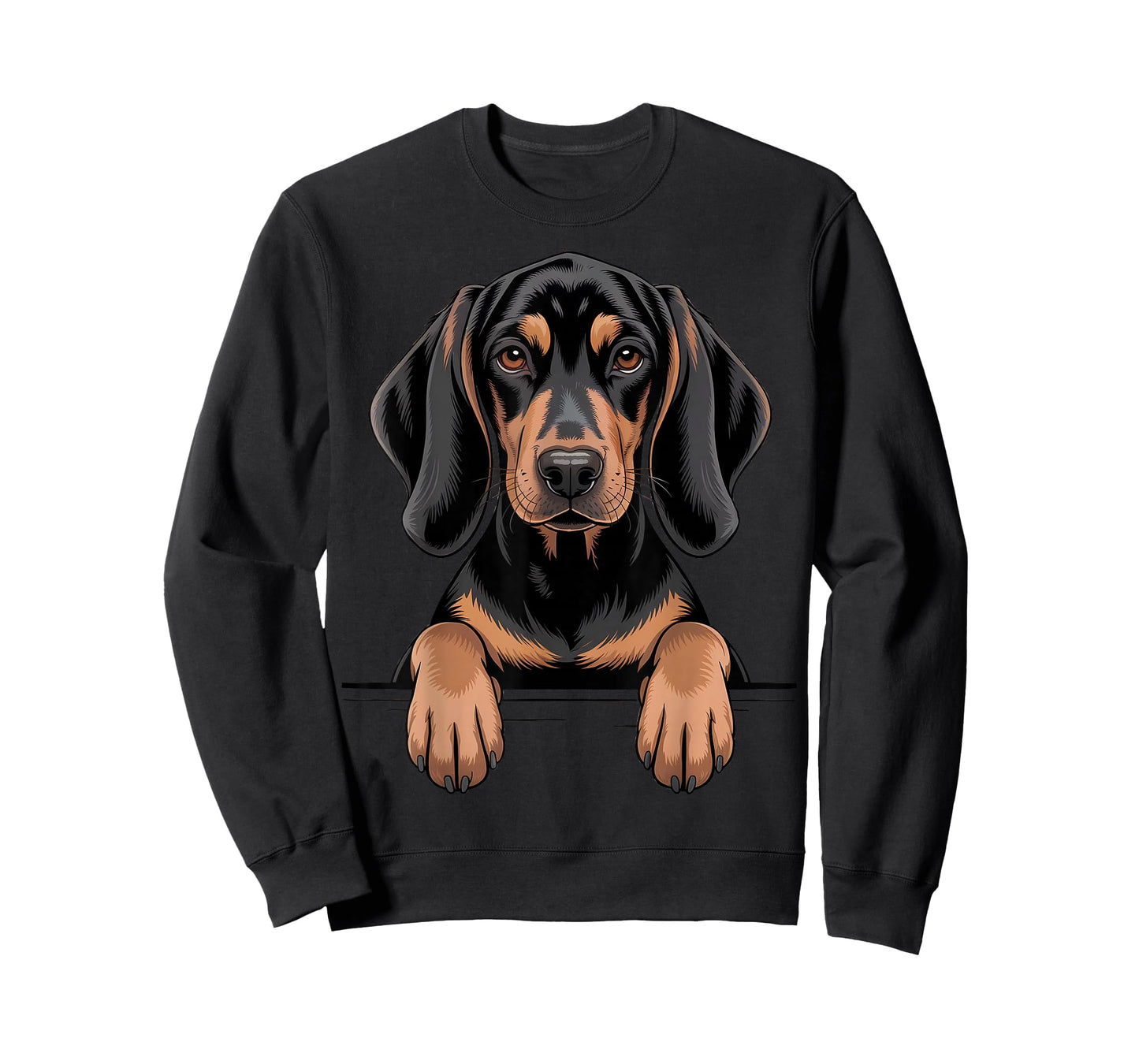 Black and Tan Coonhound Funny Peeking Pocket Puppy Dog Lover T-Shirt