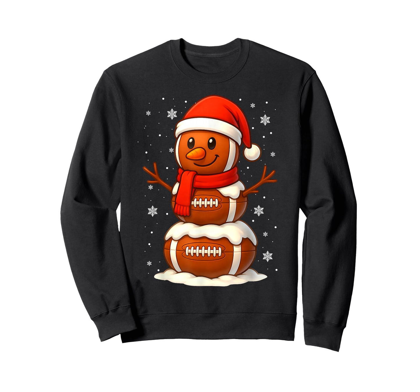 Merry Christmas Football Snowman Holiday Sports Xmas Pajamas T-Shirt