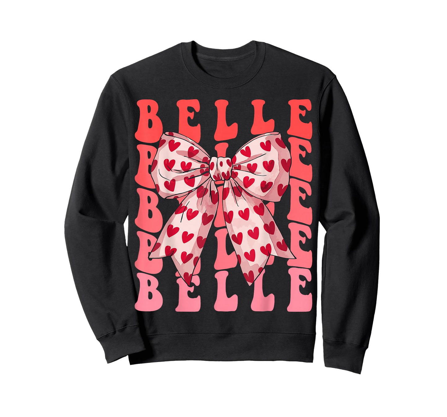 Coquette Bow Belle Name Aesthetic Women Mothers Day Design T-Shirt