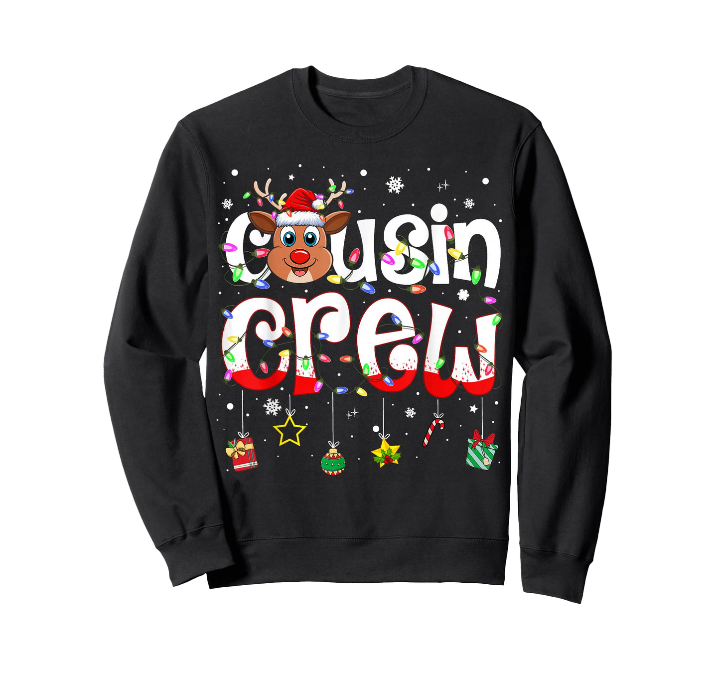 Christmas Cousin Crew Funny Reindeer Matching Pajama Xmas T-Shirt