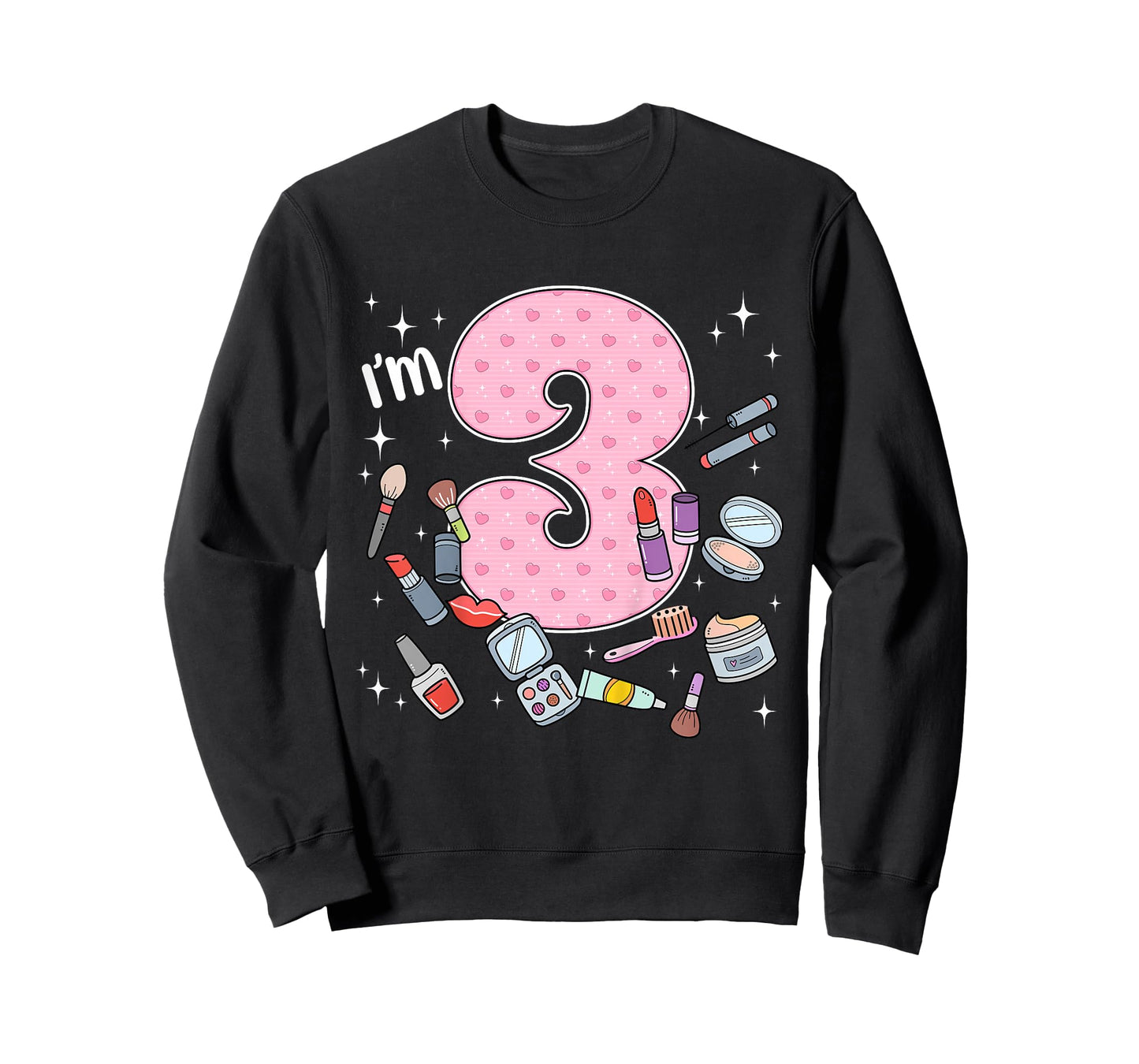 3rd Birthday Makeup Spa Nail 3 Years Old Girl Bday Party T-Shirt