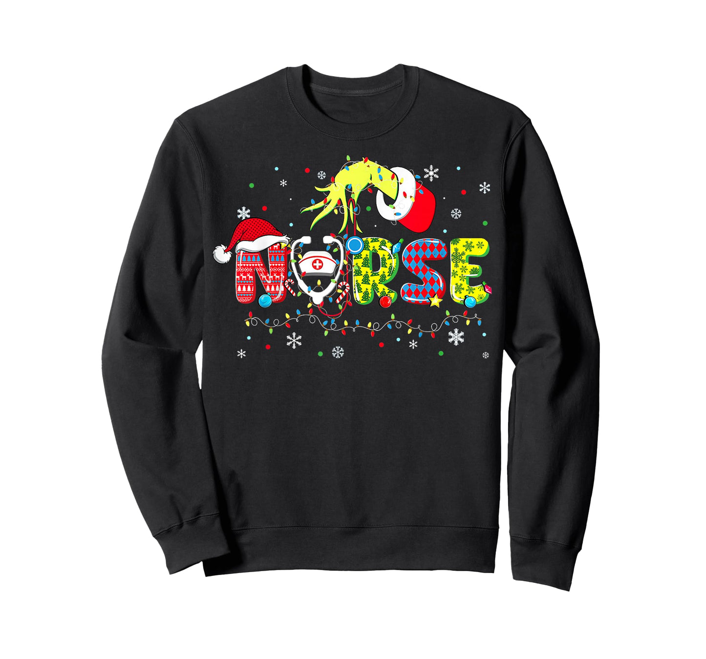 Groovy Nurse Christmas Xmas Santa RN CNA ICU Scurb Men Women T-Shirt