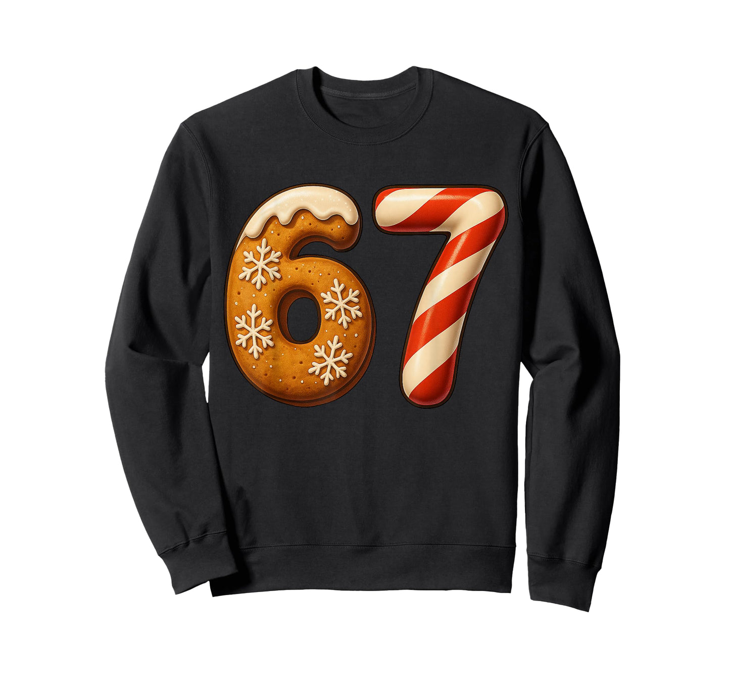 67 Six Seven 6-7 Gingerbread Candy Cane Christmas Kids Meme T-Shirt