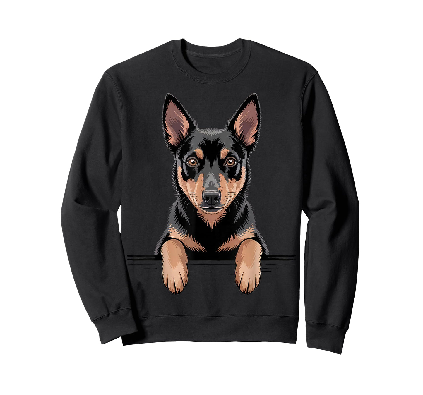 Australian Kelpie Funny Peeking Pocket Puppy Dog Lover T-Shirt