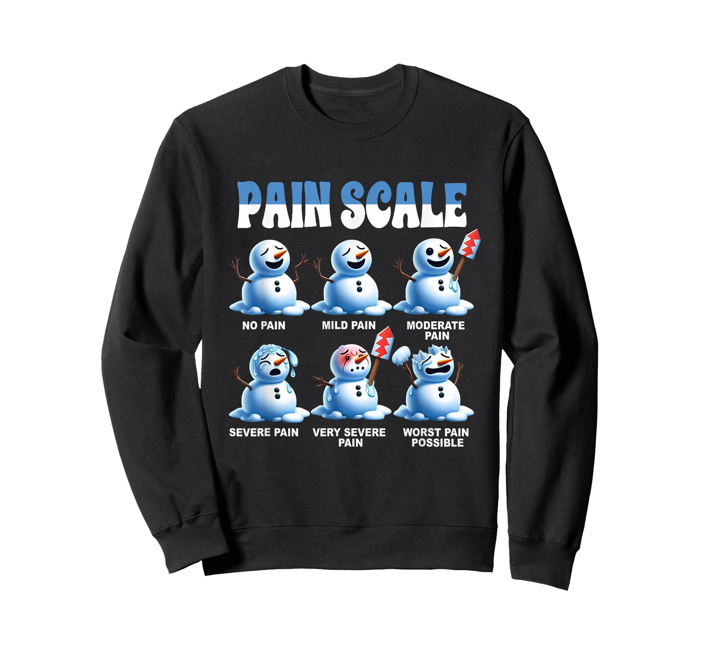 Pain Scale Snowman Nurse Medical Humor Christmas Healthcare T-Shirt