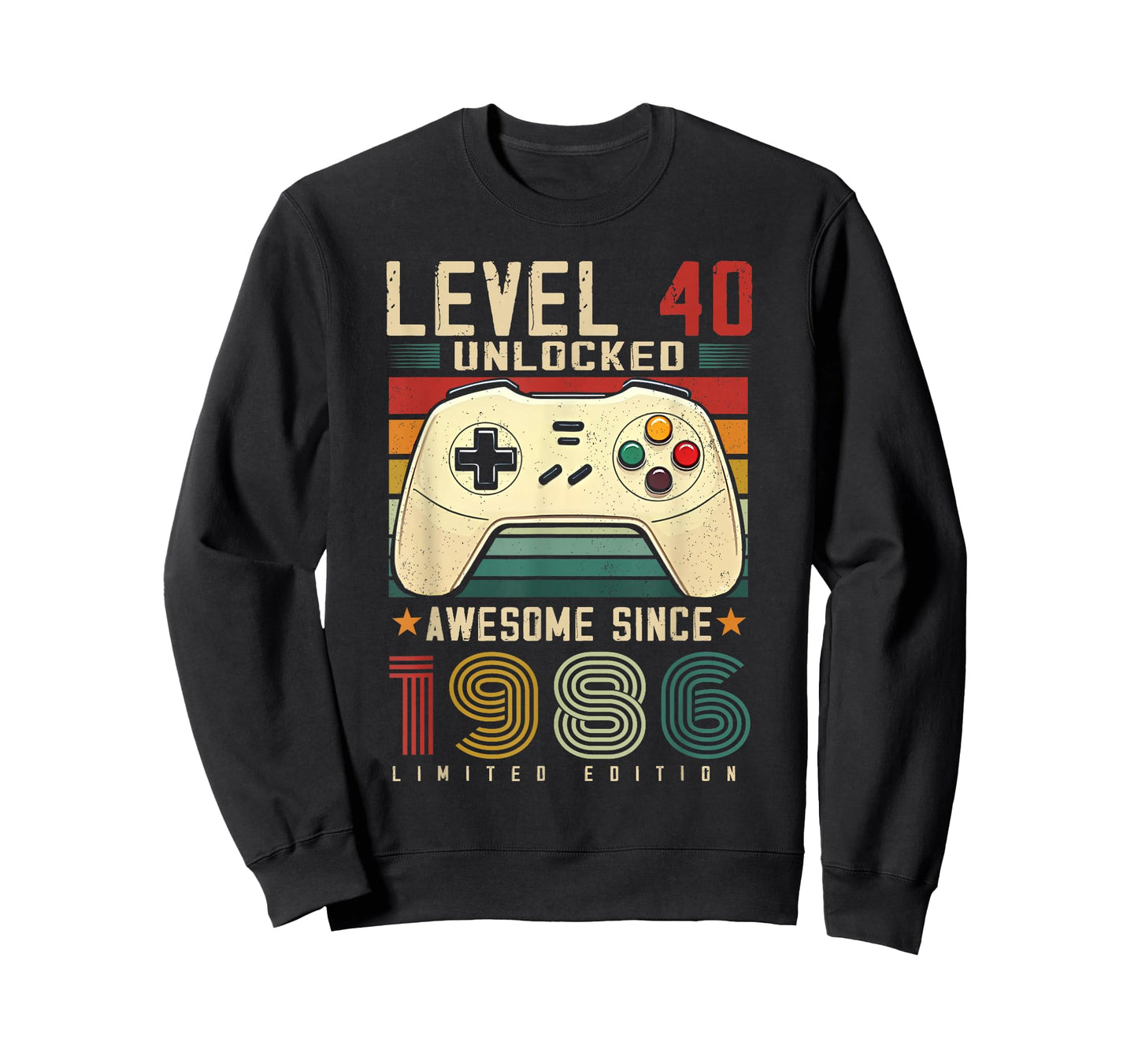 Level 40 Unlocked Awesome Since 1986 40th Birthday Gaming T-Shirt