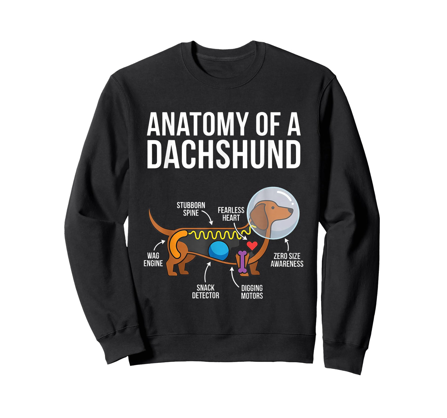 Dachshund Anatomy Diagram Funny T-Shirt