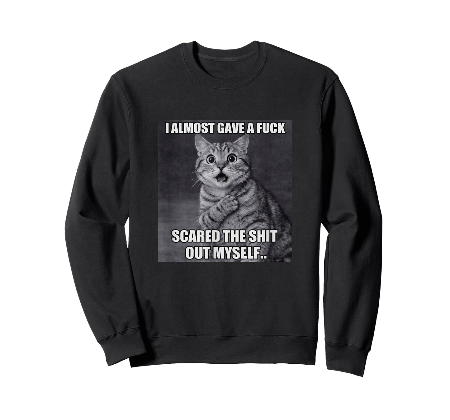 Cat I Almost Gave A Fuck Funny Dark Humor Feline Meme T-Shirt
