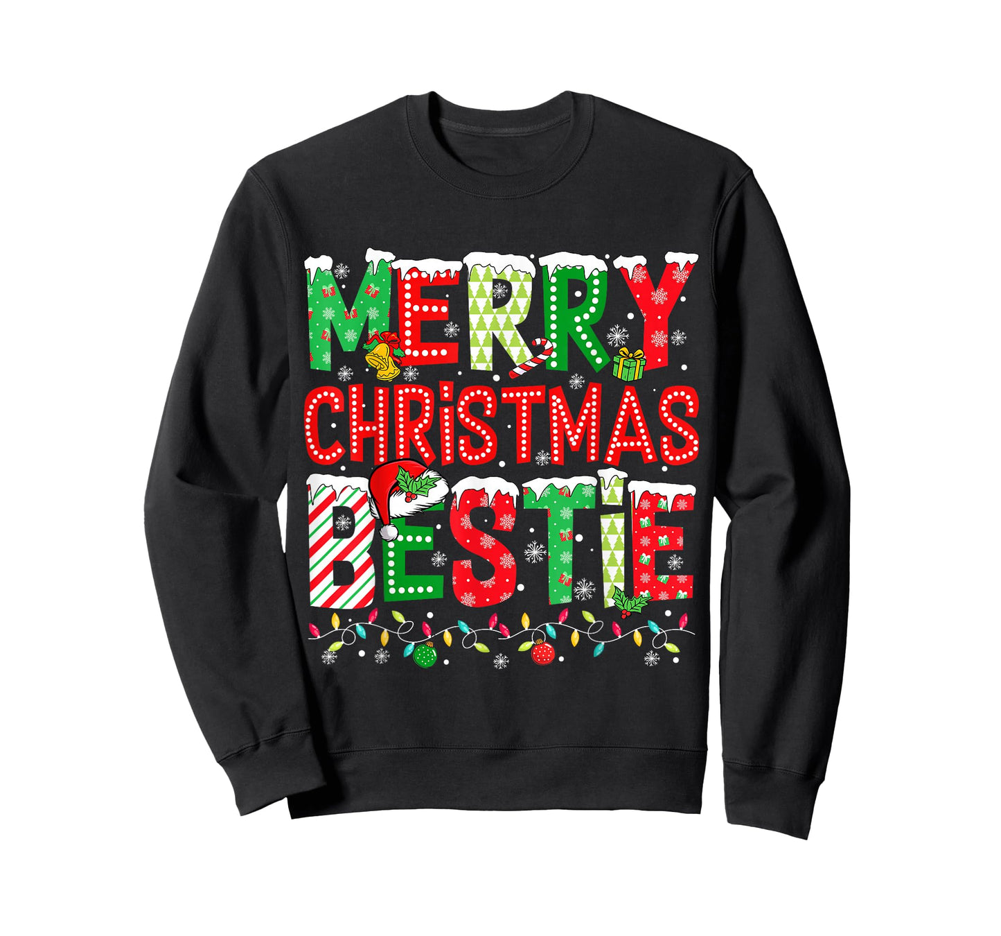 Merry Christmas Bestie Girl Sister Holiday Xmas Party Pajama T-Shirt