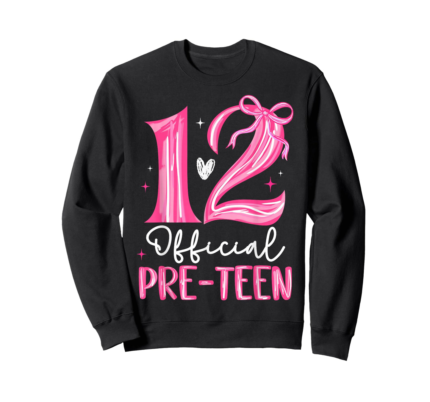 12 Official Pre-Teen 12th Birthday Girl Bow 12 Year Old Kids T-Shirt