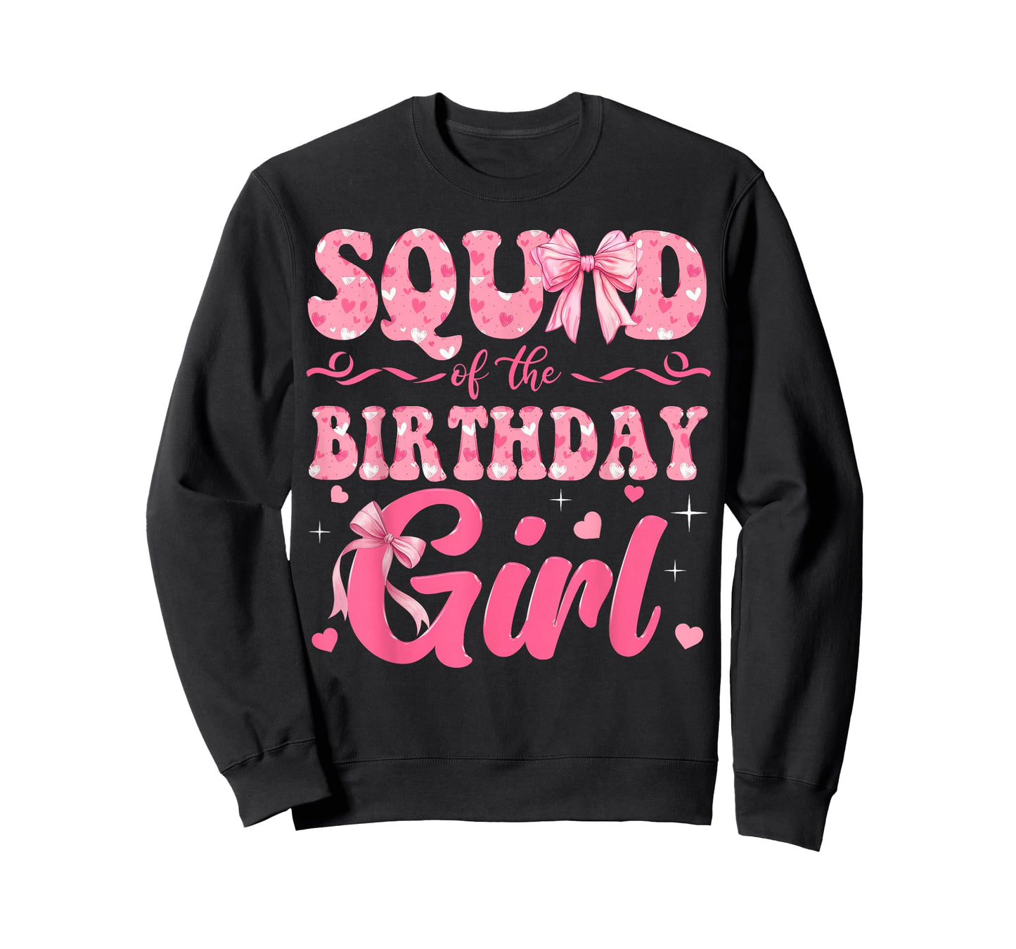 Squad of The Birthday Girl Family Pink Coquette Bow T-Shirt