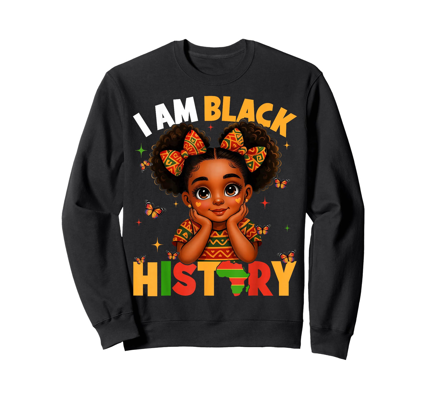 Cute I Am Black History Afro Girl Little Melanin Princess T-Shirt