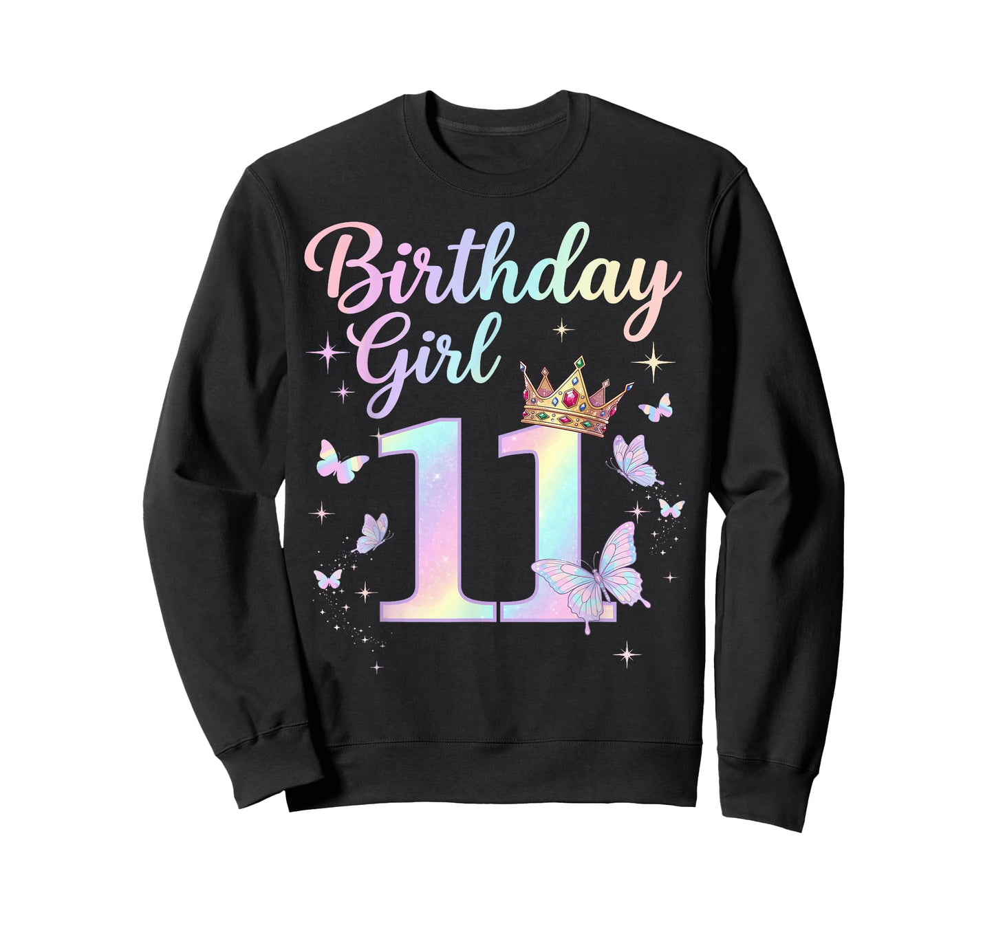 11th Birthday Shirt for Girls 11 Year Old Butterfly Bday T-Shirt