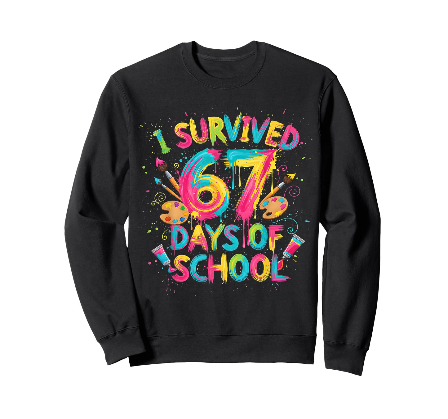 I Survived 67 Days of School Art School Teachers Girls Boys T-Shirt