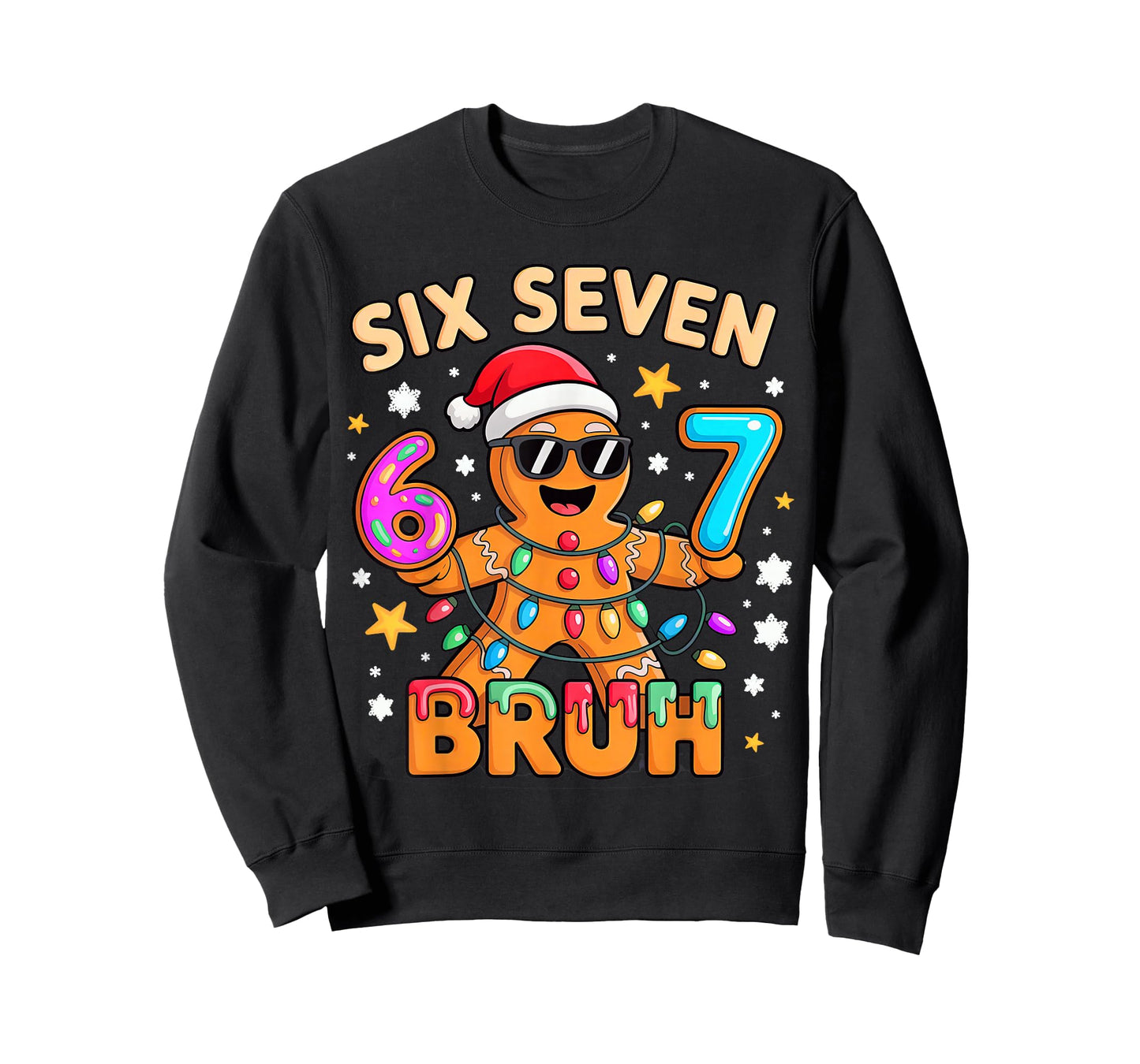 Bruh 67 Christmas Six Seven Gingerbreadman Boys 6 7 T-Shirt
