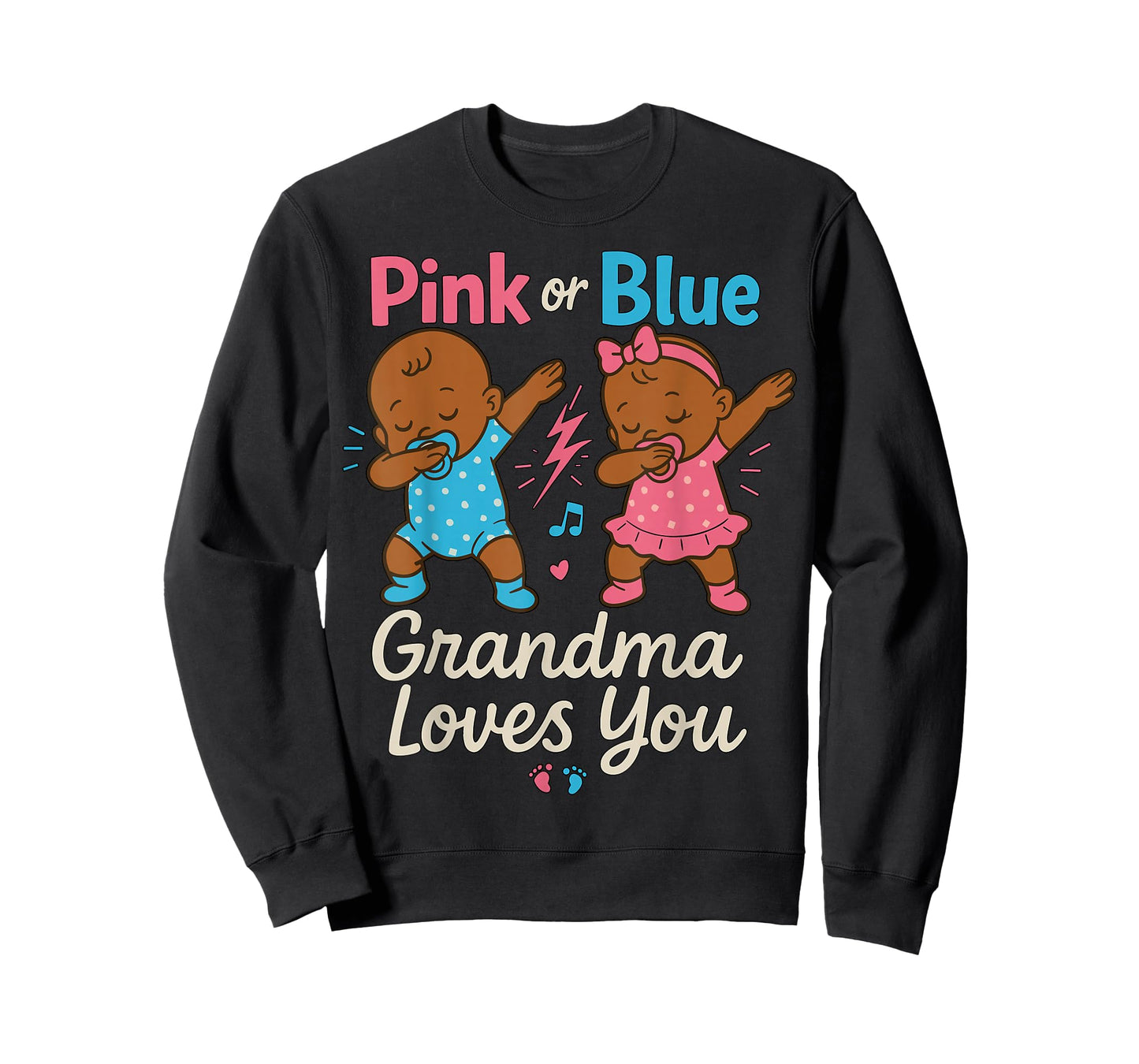 Pink of Blue Grandma Loves You Gender Reveal Baby Shower T-Shirt