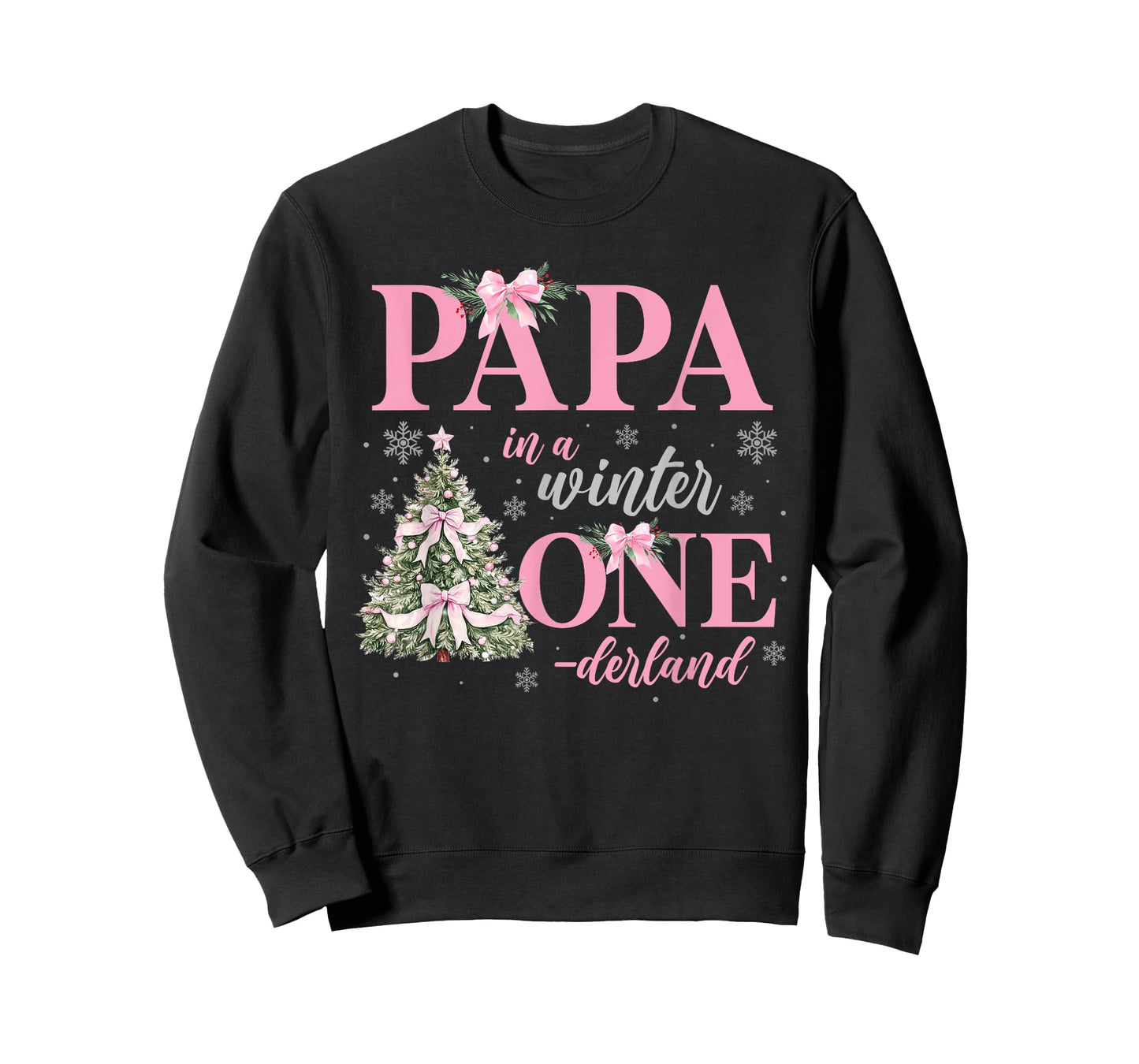 Papa in a Winter Onederland Birthday Girl Christmas Tree T-Shirt