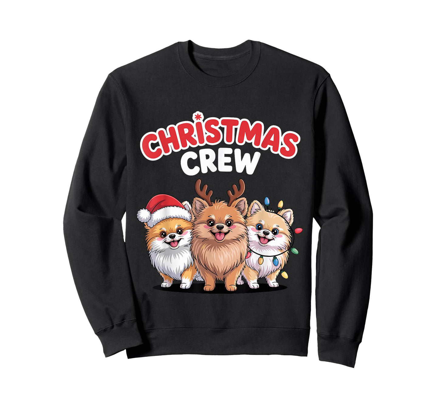 Christmas Crew Xmas Puppy Dog Funny Christmas Pomeranian T-Shirt