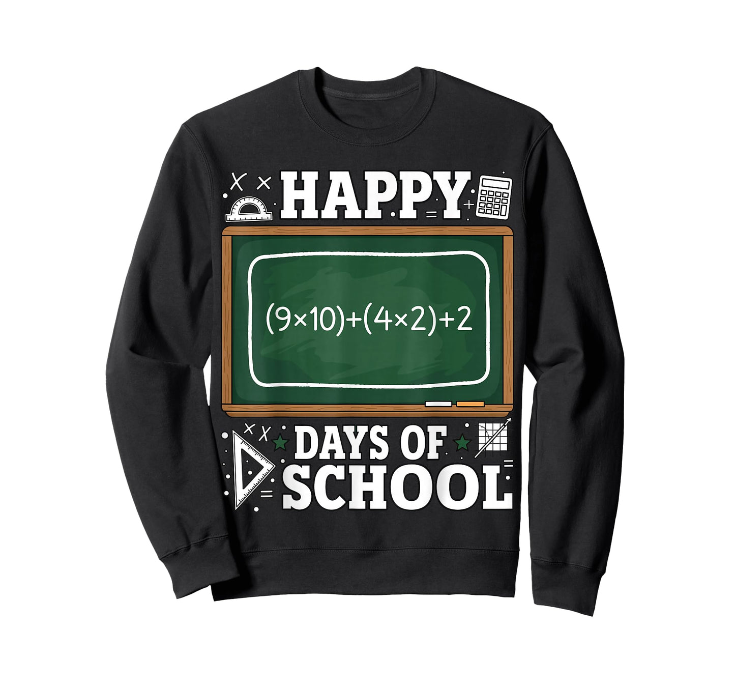 Math Equation Happy 100 Days of School Teacher Kids Funny T-Shirt