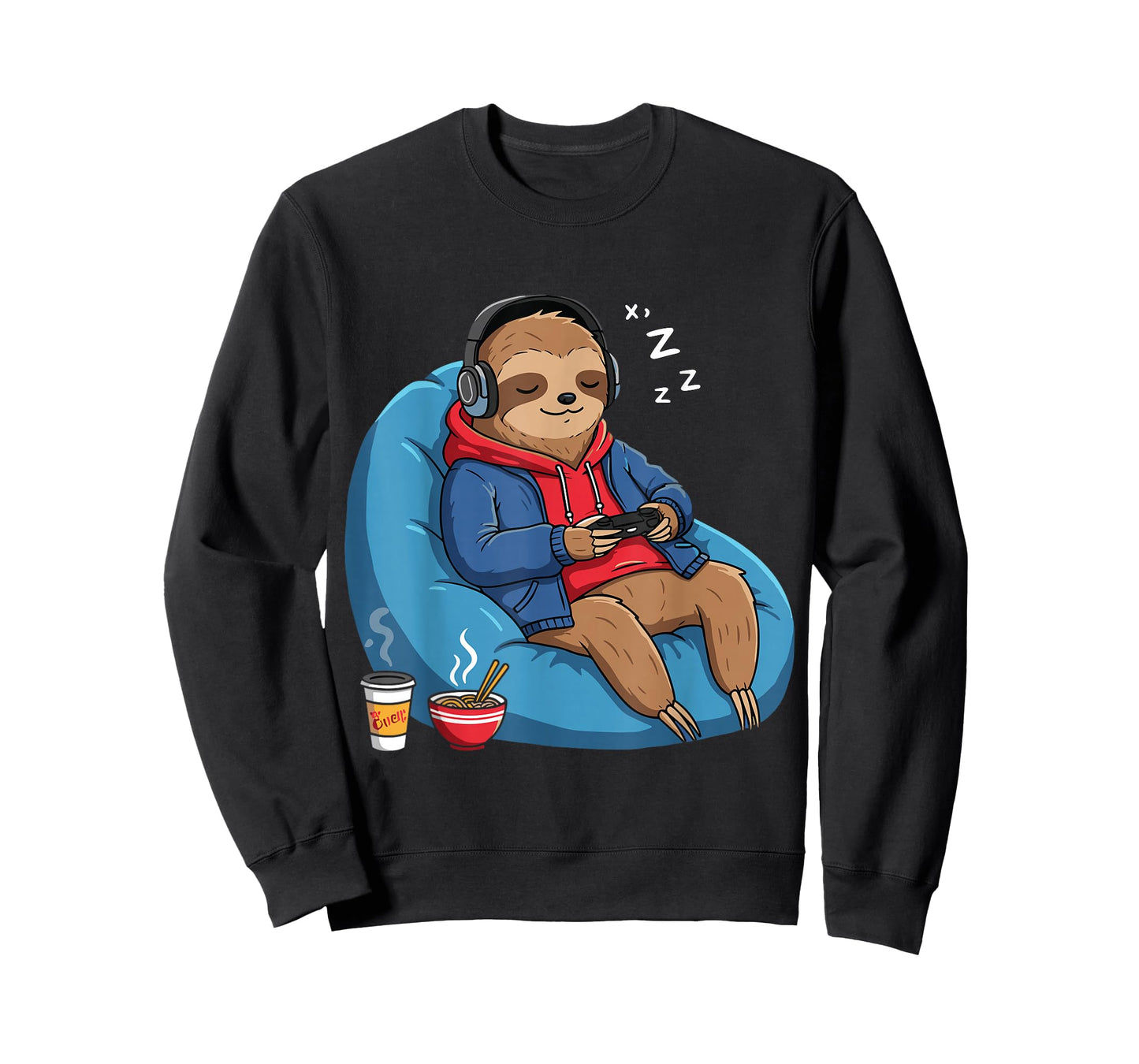 Gamer Sloth Sleeping Video Game Funny T-Shirt