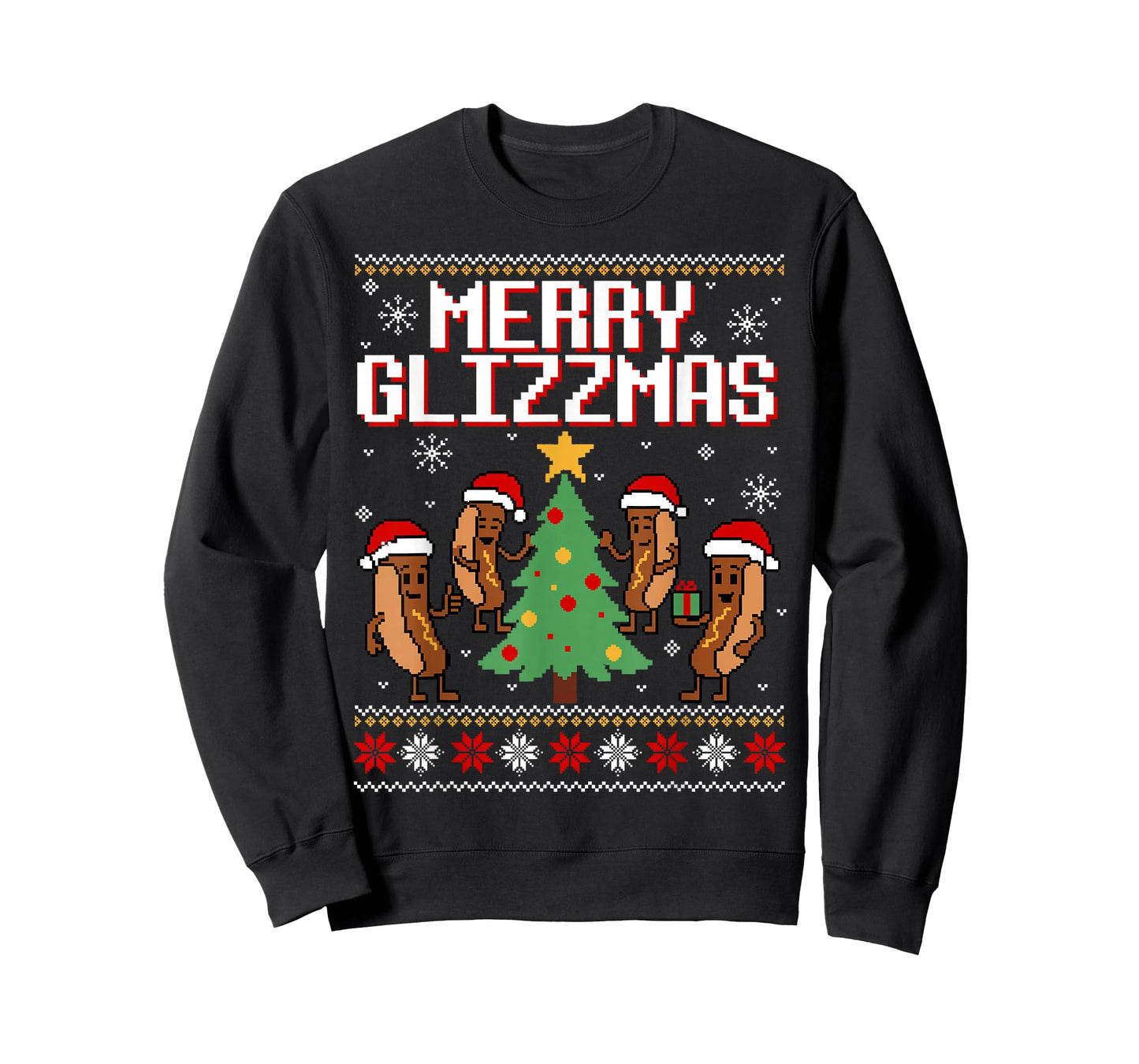 Merry Glizzmas Funny Merry Christmas Hotdogs Xmas Gift T-Shirt