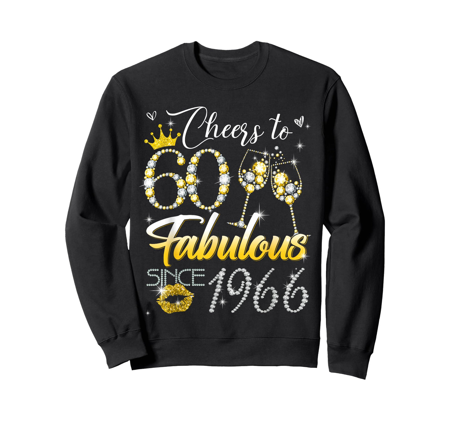 Cheers to 60 Fabulous Since 1966 60th Birthday Women Girls T-Shirt