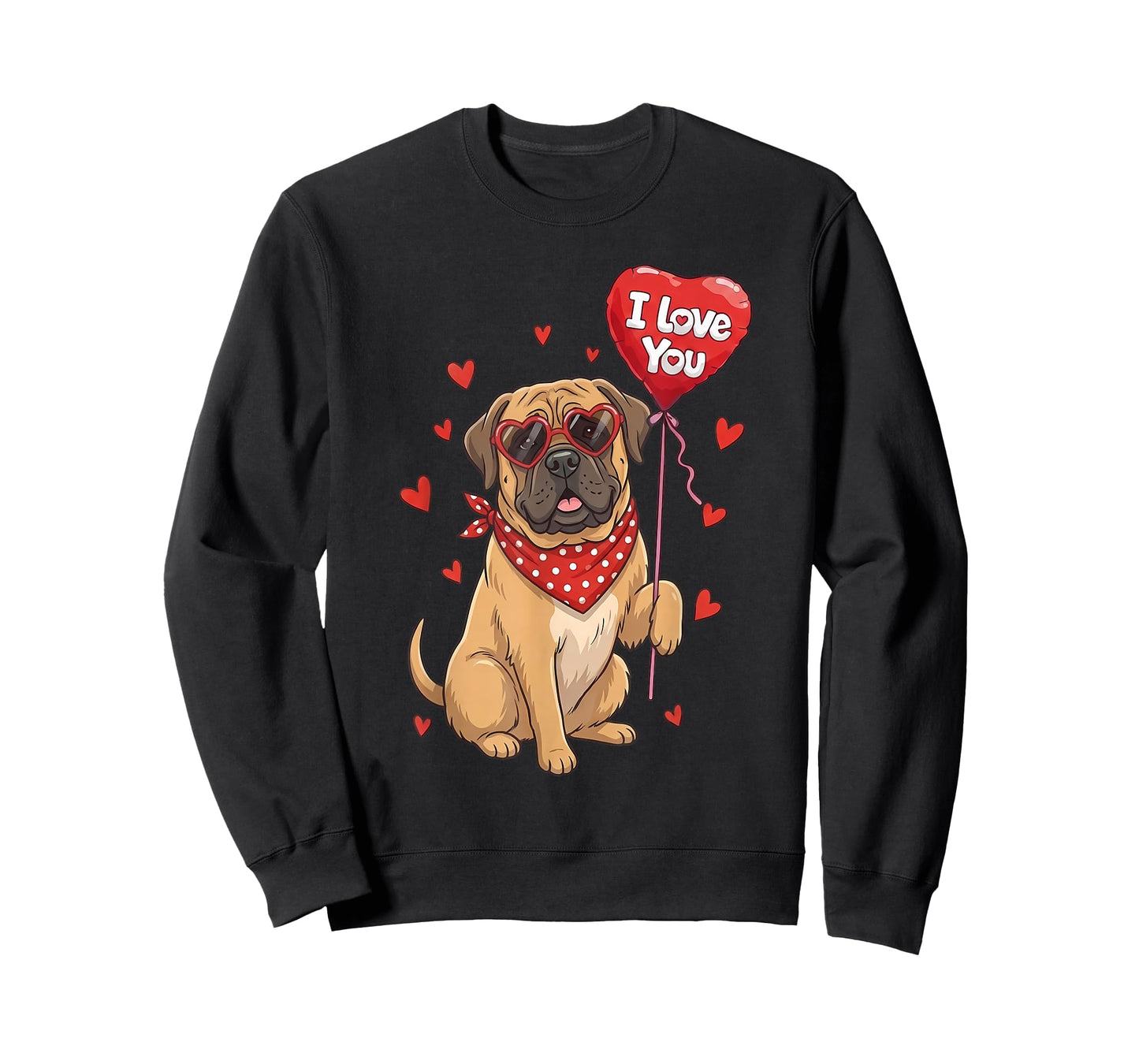 Mastiff Valentine Heart I Love You Dog Lovers T-Shirt