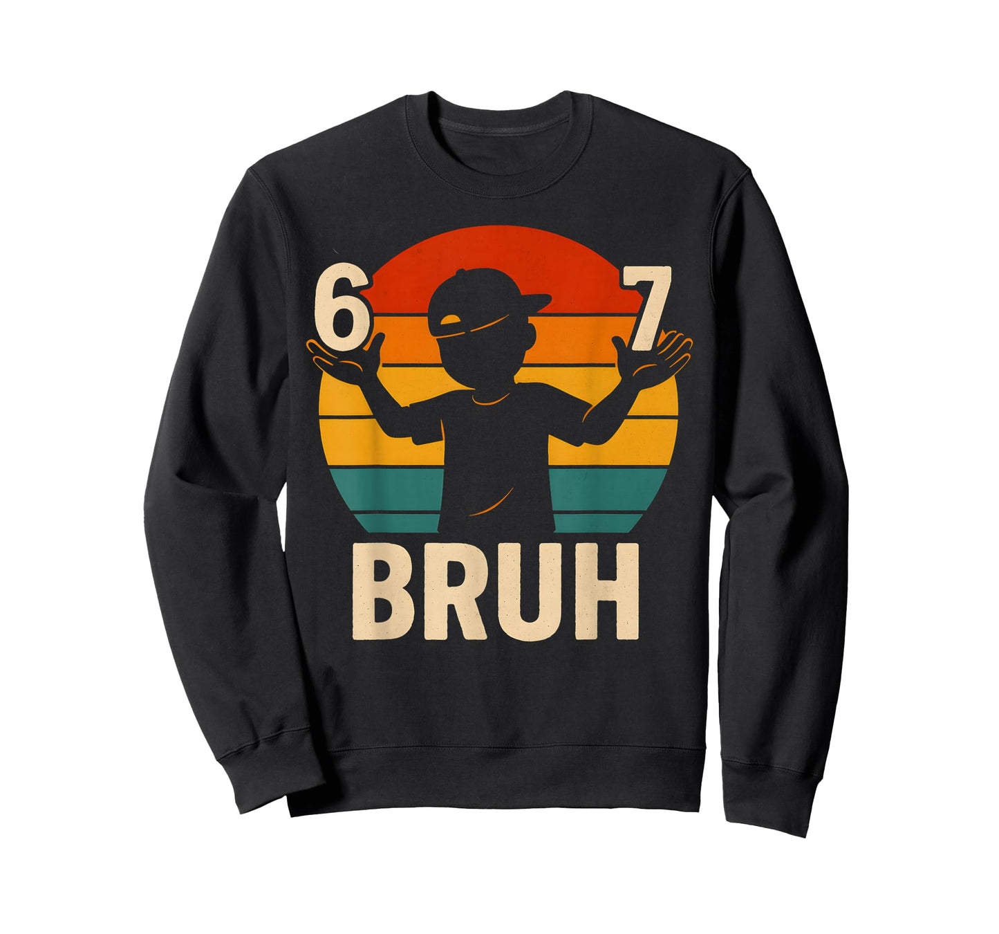 67 Bruh Retro Boy 6 7 Meme Kids Kindergarten Teen Funny 6-7 T-Shirt