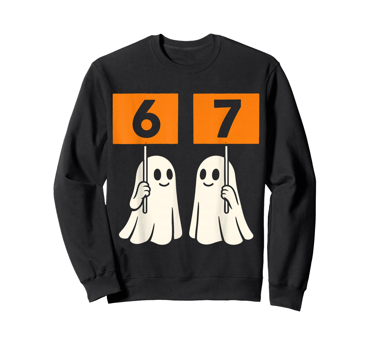 Funny 67 Meme Halloween Trendy Six Seven Ghosts 6-7 Humor T-Shirt