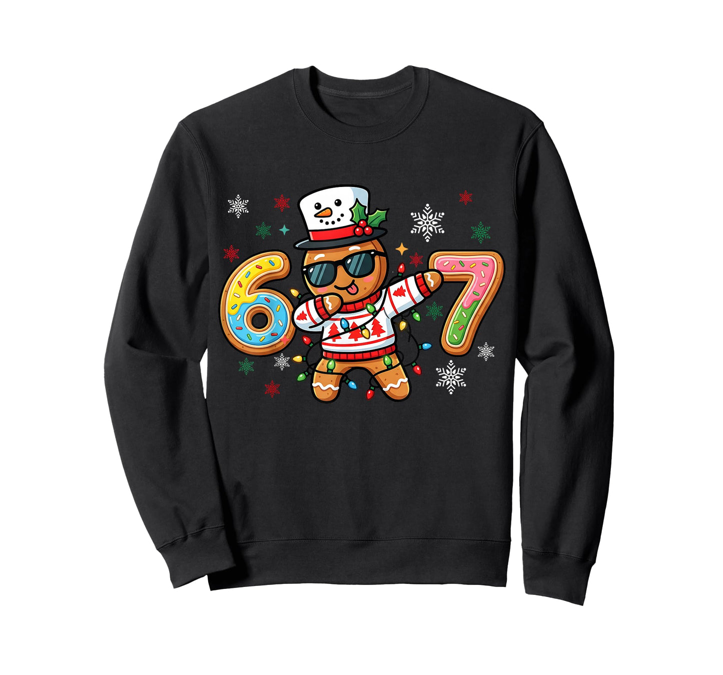 Gingerbread Dance dab Christmas Six Seven 67 Ice Cream Drip T-Shirt