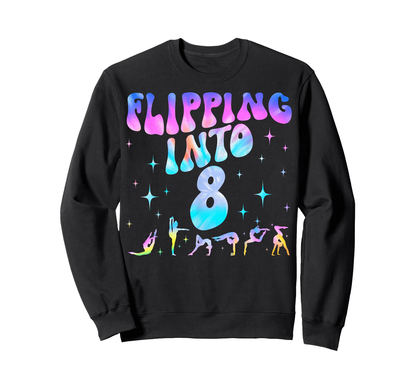 Flipping Into 8th Birthday Gymnastic 8 Years Old Girl Party T-Shirt