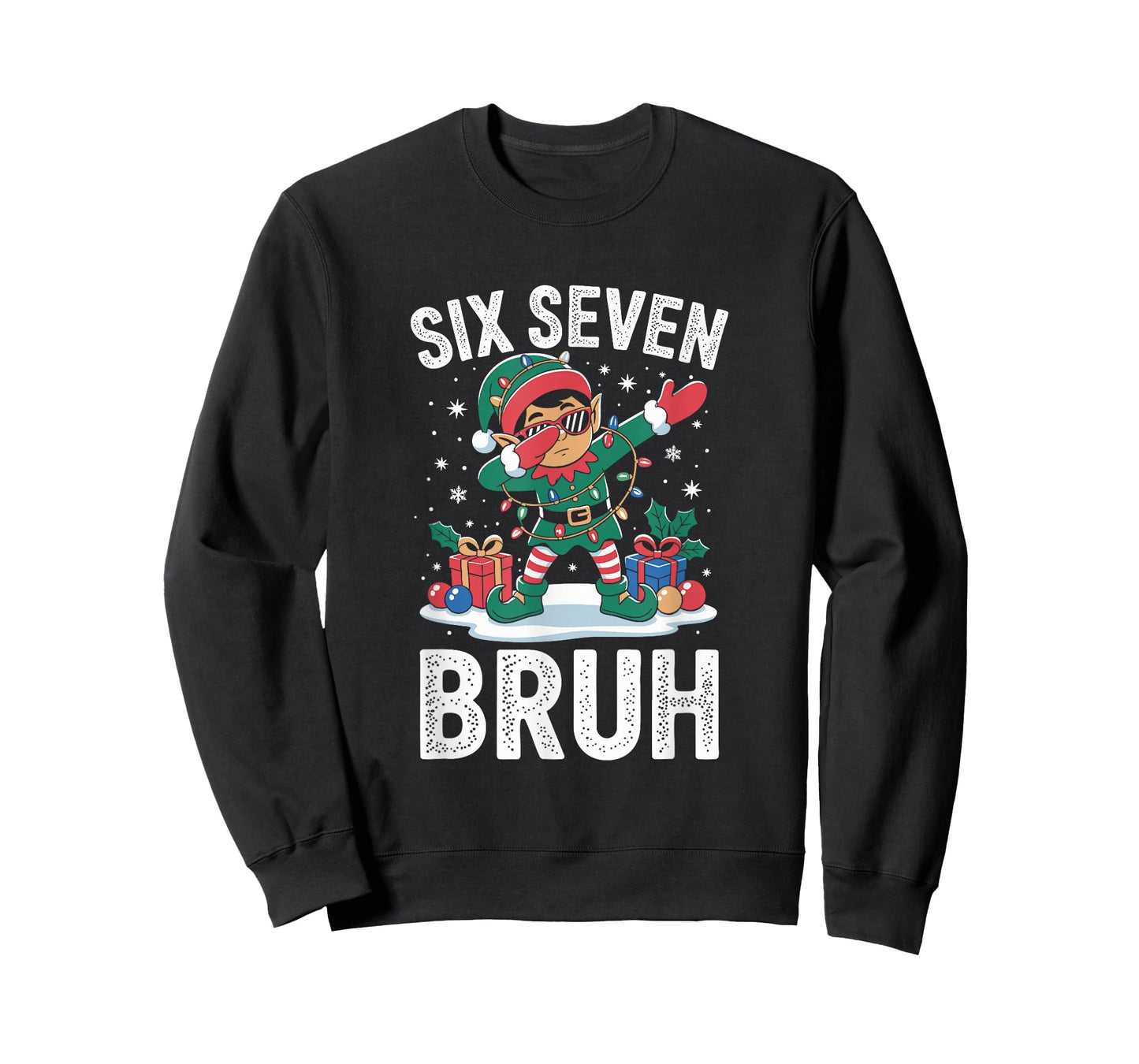 Funny Elf Dab 67 Six Seven Burh Christmas 6 7 Meme Dabbing T-Shirt
