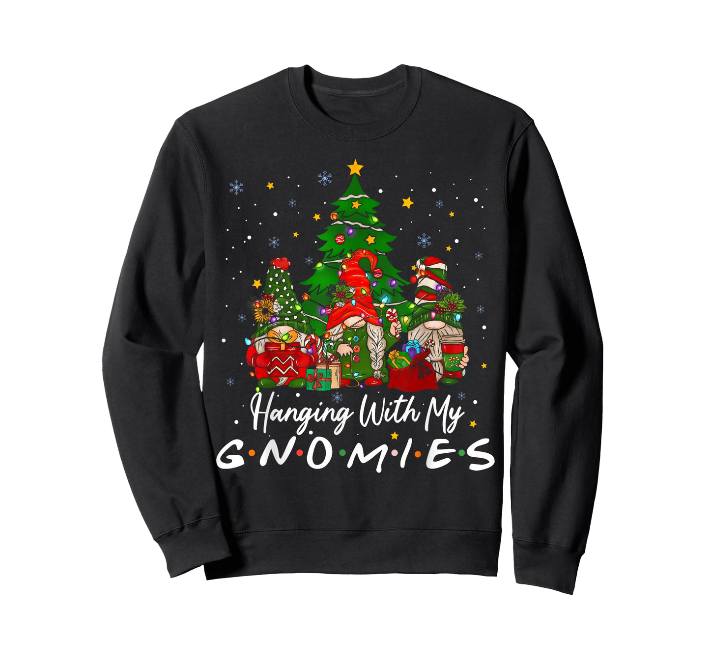 Hanging with My Gnomies Funny Xmas Gnome Friend Christmas T-Shirt